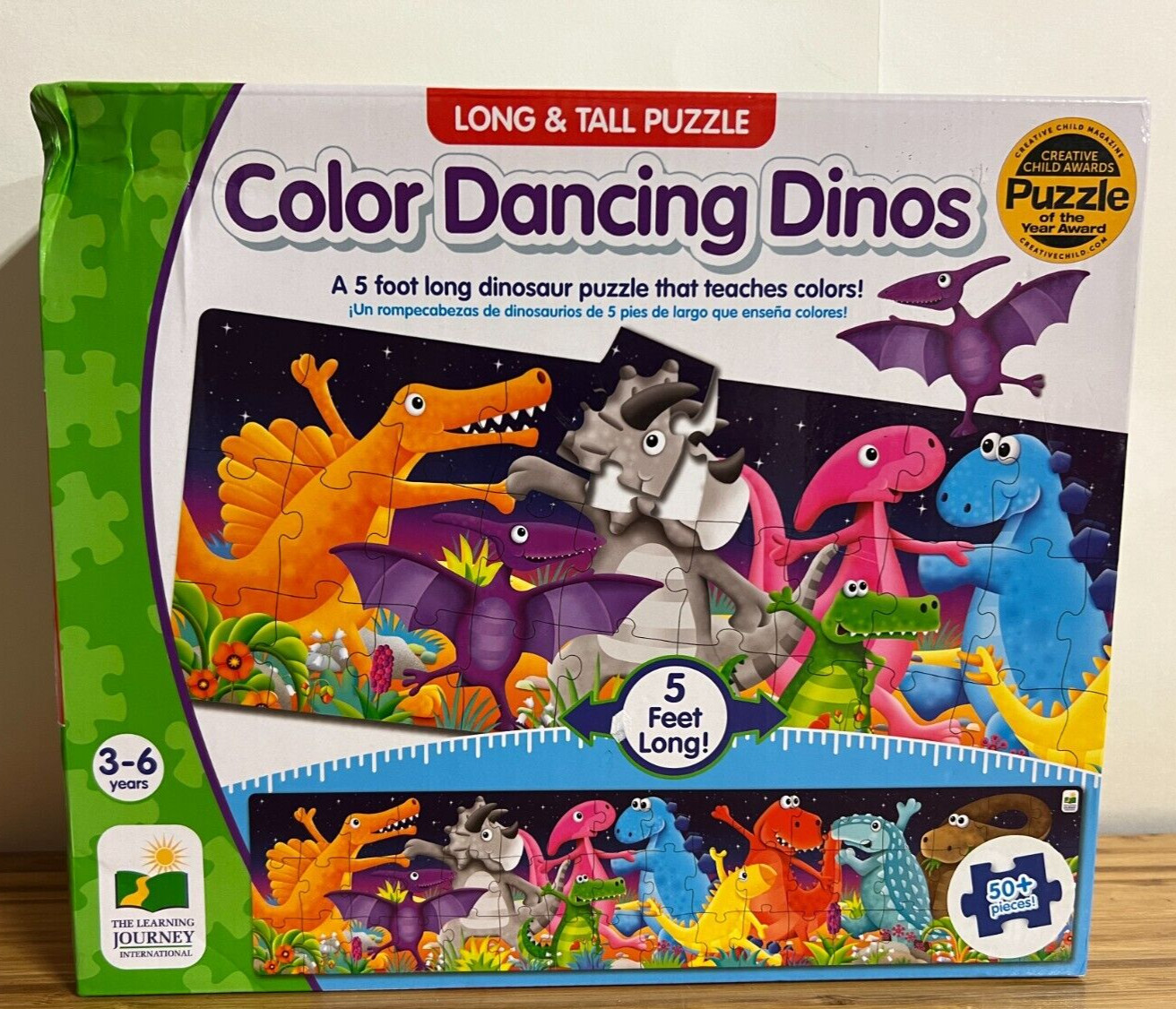 5 ft. 50 PC Dino Puzzle + 2 – 24 pc Wooden Puzzle by Melissa & Doug +