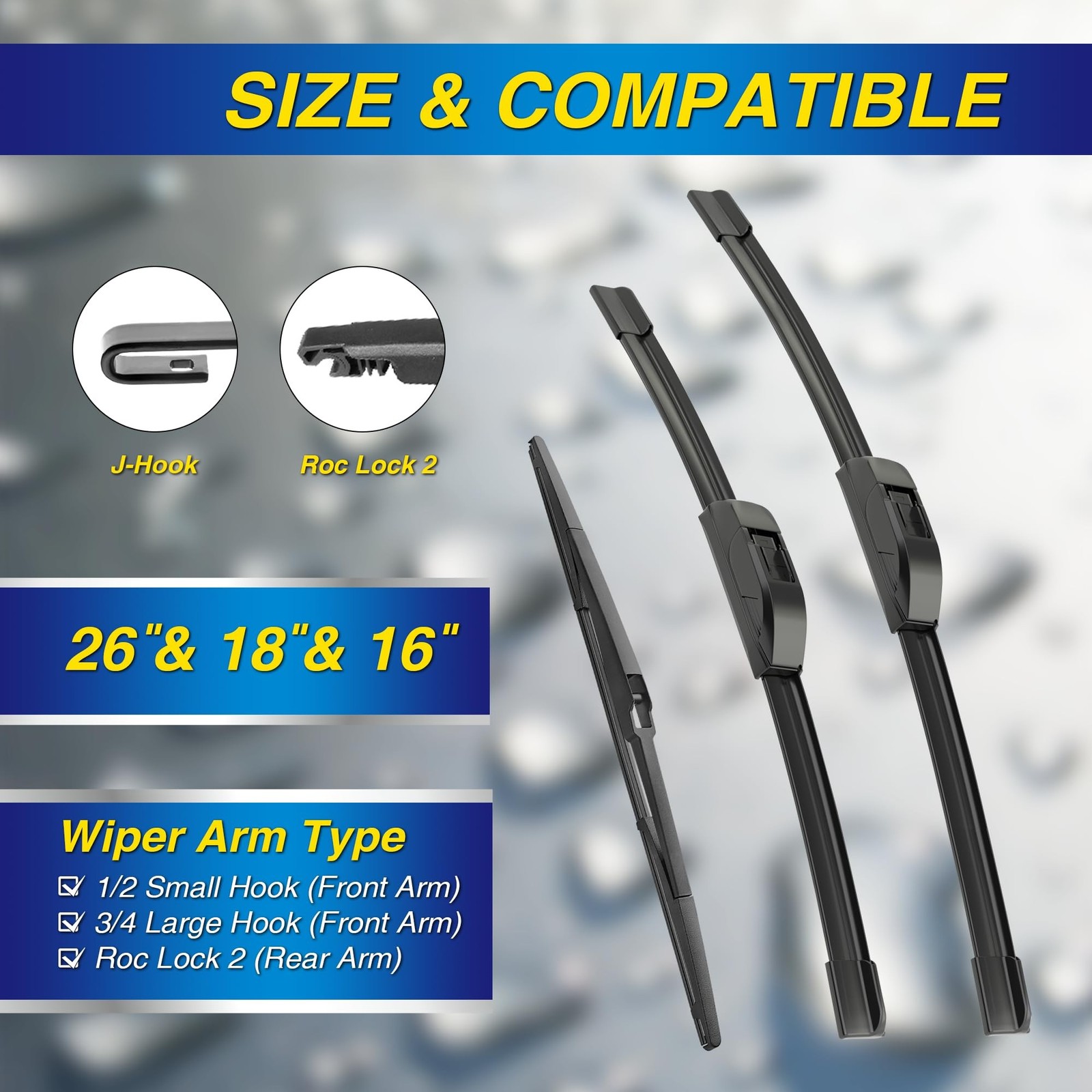 5 PLUS® Silicone Windshield Wipers Replacement for 2004 2005 2006 2007 2008