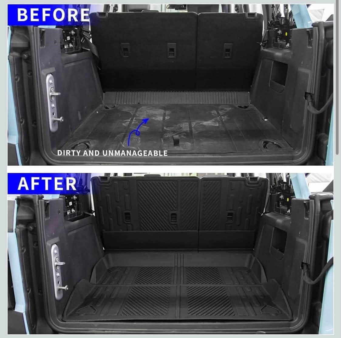 Cargo Mat Compatible with 2021-2026 Ford Bronco 4 Door Trunk Mat 2025 Bronco