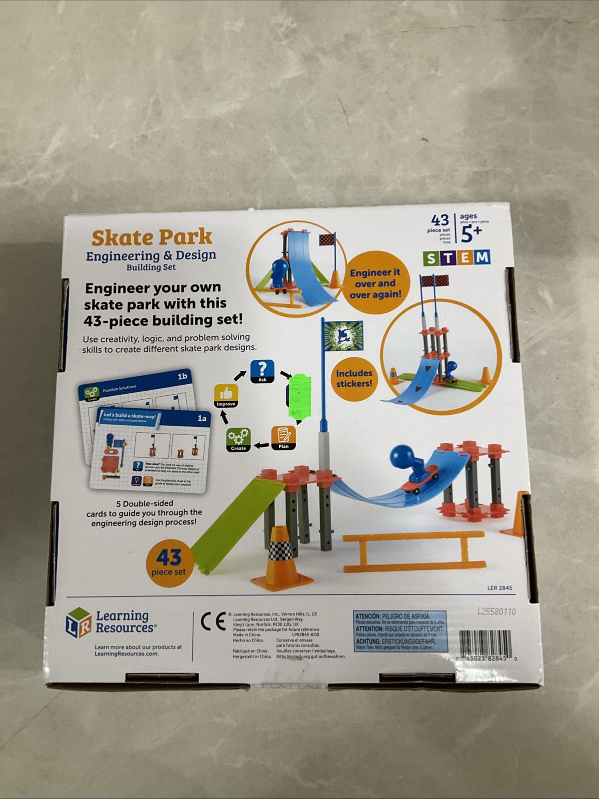 Learning Resources Skate Park Engineering & Design S.T.E.M. 43 Piece Set Sealed