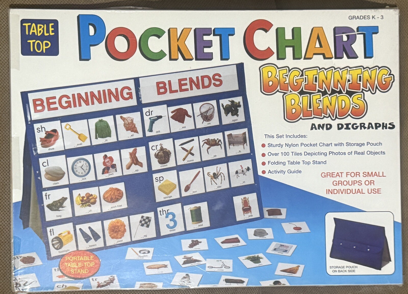 Table Top Pocket Chart Beginning Blends & Digraphs * Grades K-3 * Brand New