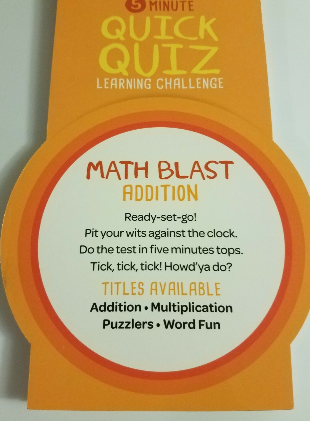 NEW Bendon 5 Minute Quick Quiz Math Blast Addition Activity Book Grade 2