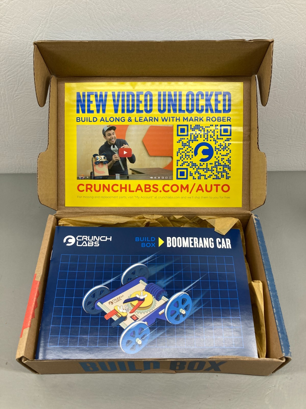 Crunch Labs by Mark Rober Boomerang Car Build Box NEW Open Box Sealed Contents