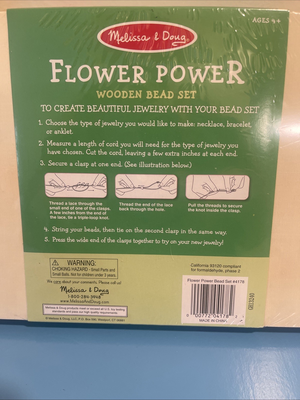 Melissa & Doug Flower Power Wooden Bead Set Ages 4+