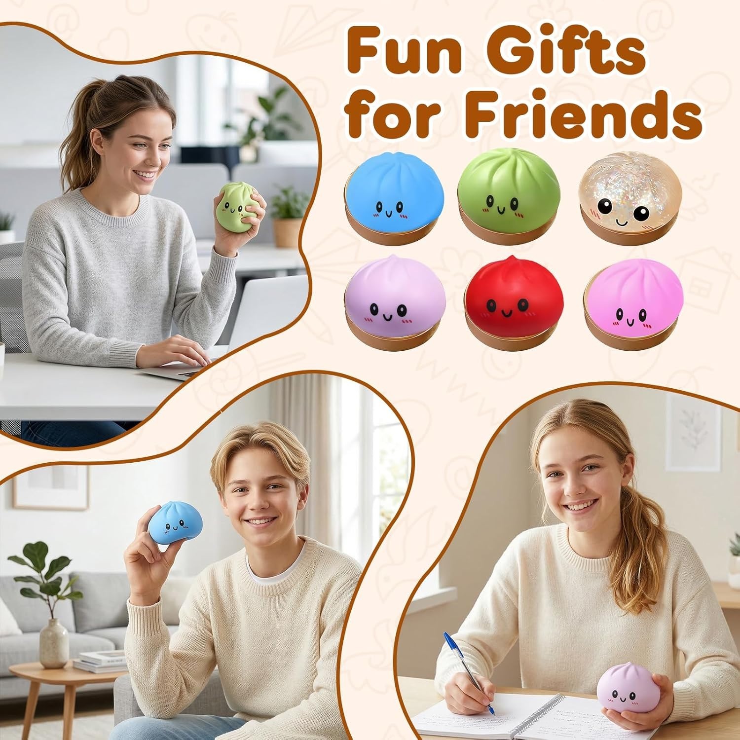 Dumpling Squishy Mystery Blind Pack – Soft Bun Stress Toy Random Surprise