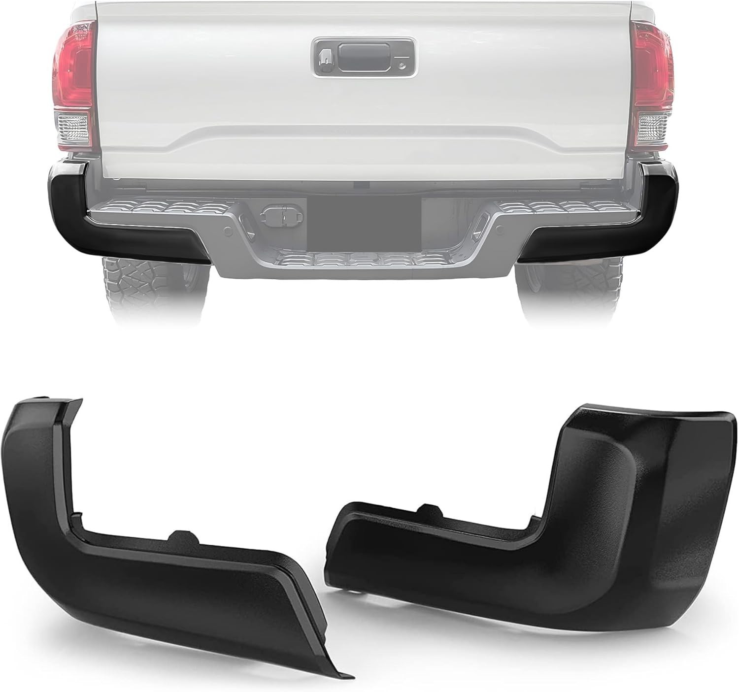 Rear Bumper End Cap Compatible With 2016-2023 Toyota Tacoma W/O Sensor Hole