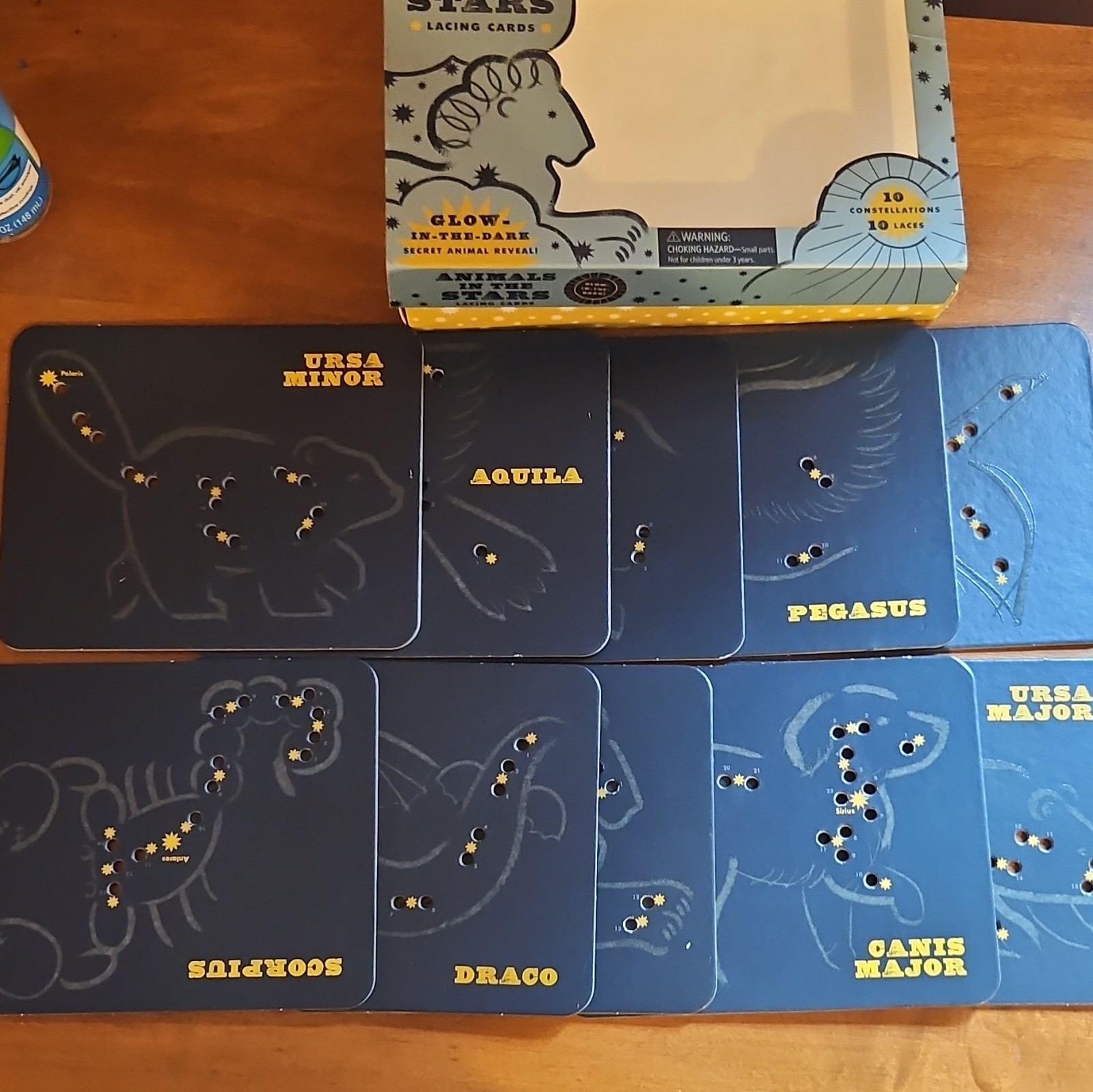 Animals In The Stars Glow-in-the-Dark Constellation Lacing Cards Set