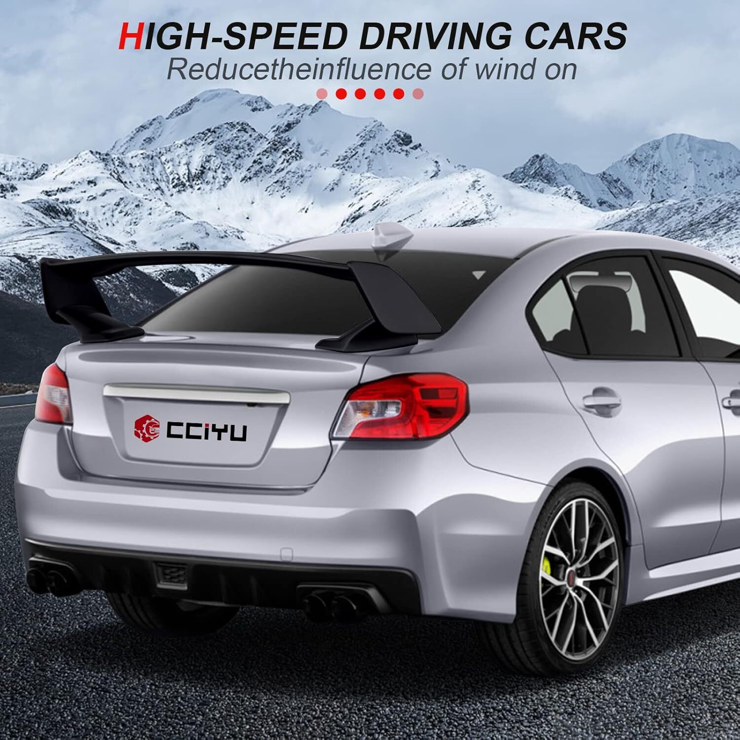 cciyu Matte Black ABS Rear Spoiler Wing fit for 2015 2016 2017 2018 2015-2018