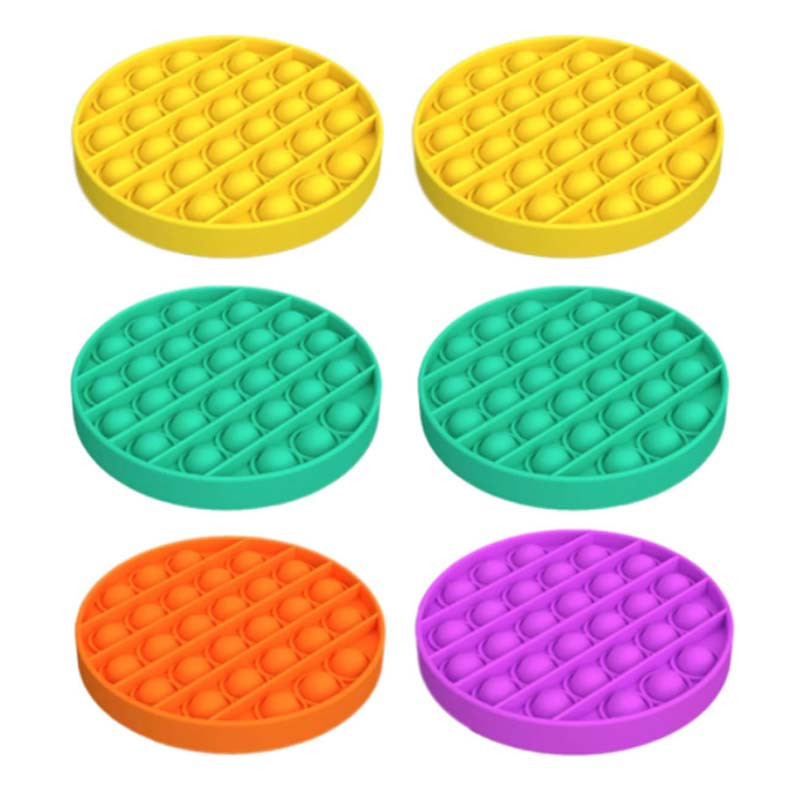 6x Kids Pop It Push Pop Bubble Silent Sensory Fidget Stress Relief Toy