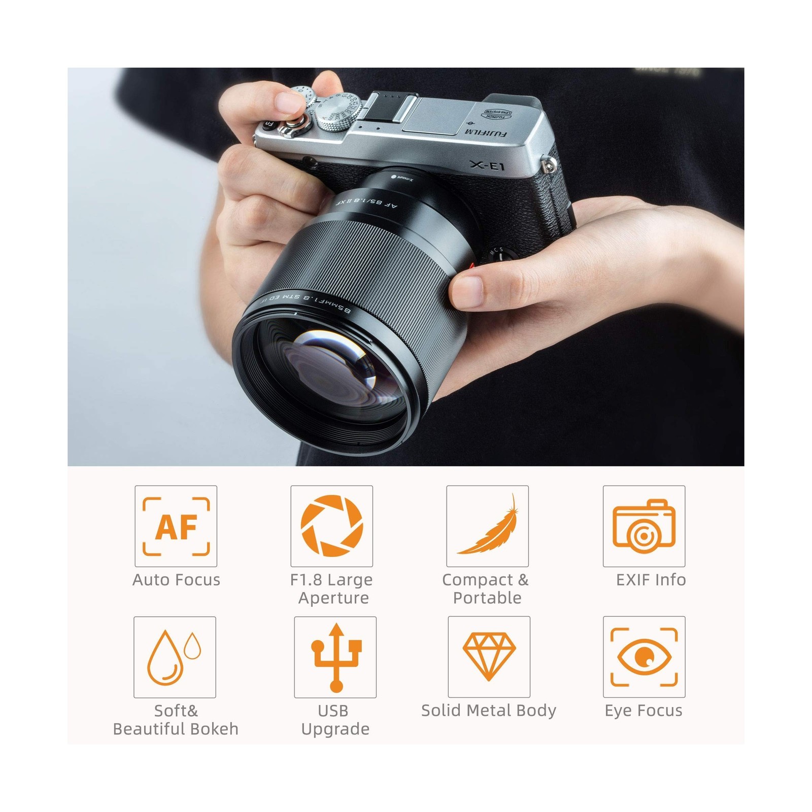 VILTROX 85mm f1.8 Mark II for Fuji x Mount 85mm ii Lens AF Auto Lens Portrait…