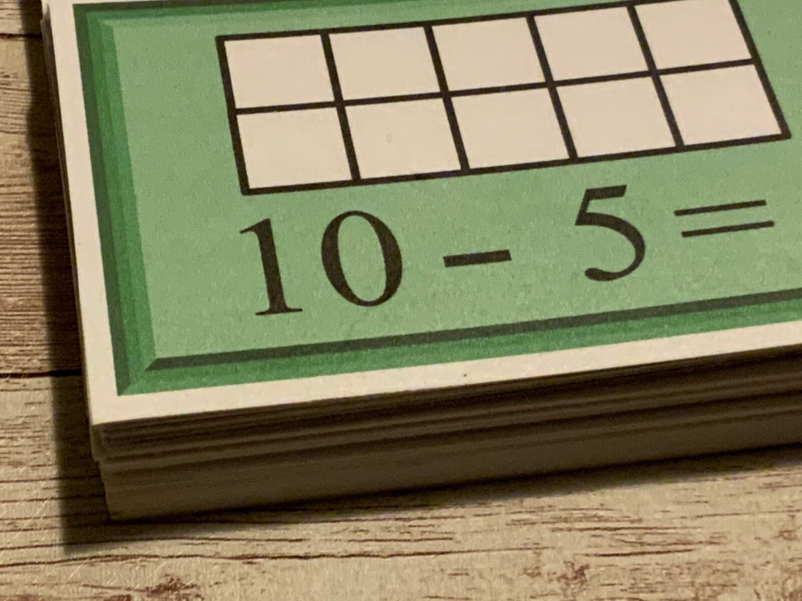 Subtraction Facts Ten Frame Cards – 56 Dry Erase Laminated Card – Kindergarten