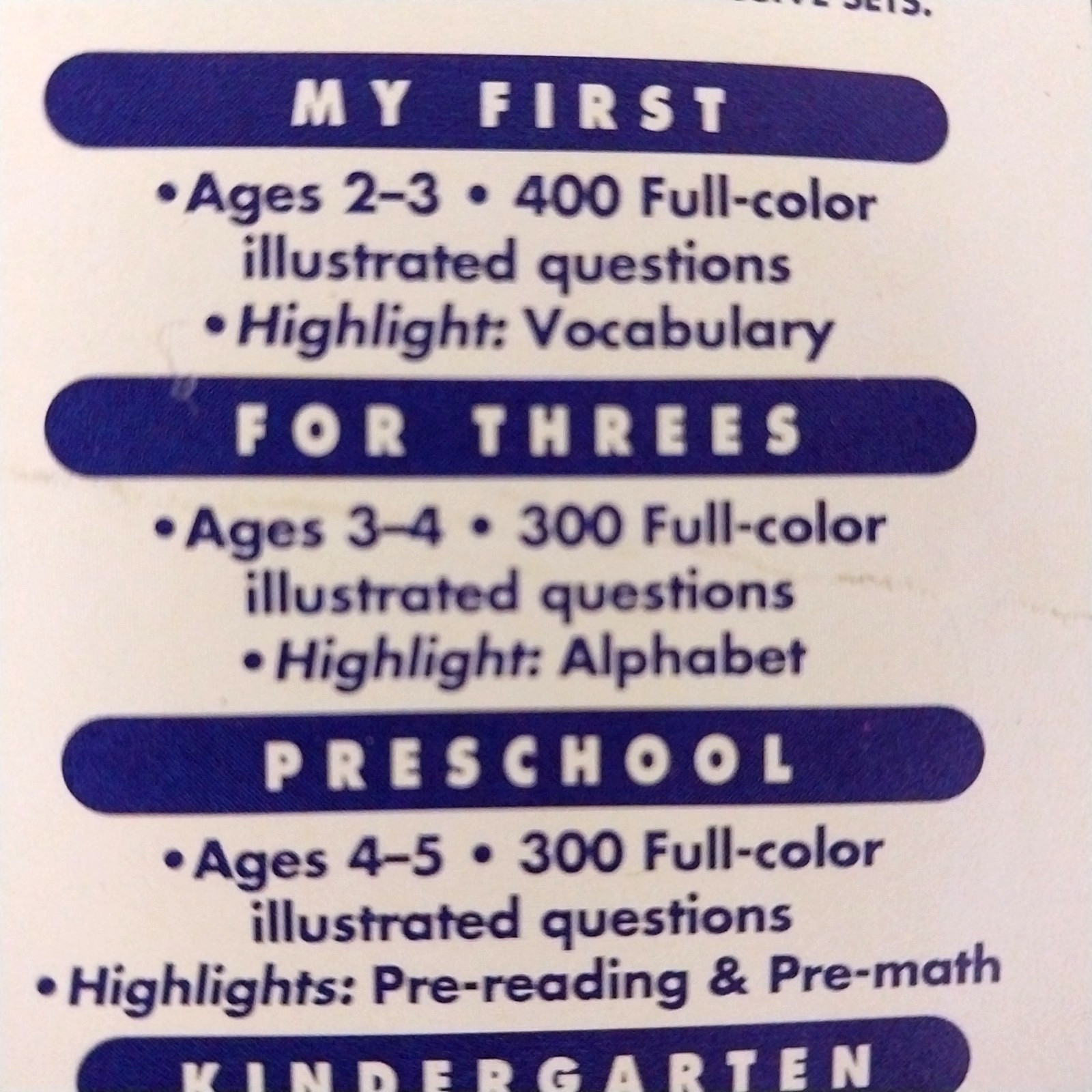 Vintage 1994 Brain Quest For Threes 300 Questions & Answers Ages 3-4 Educational