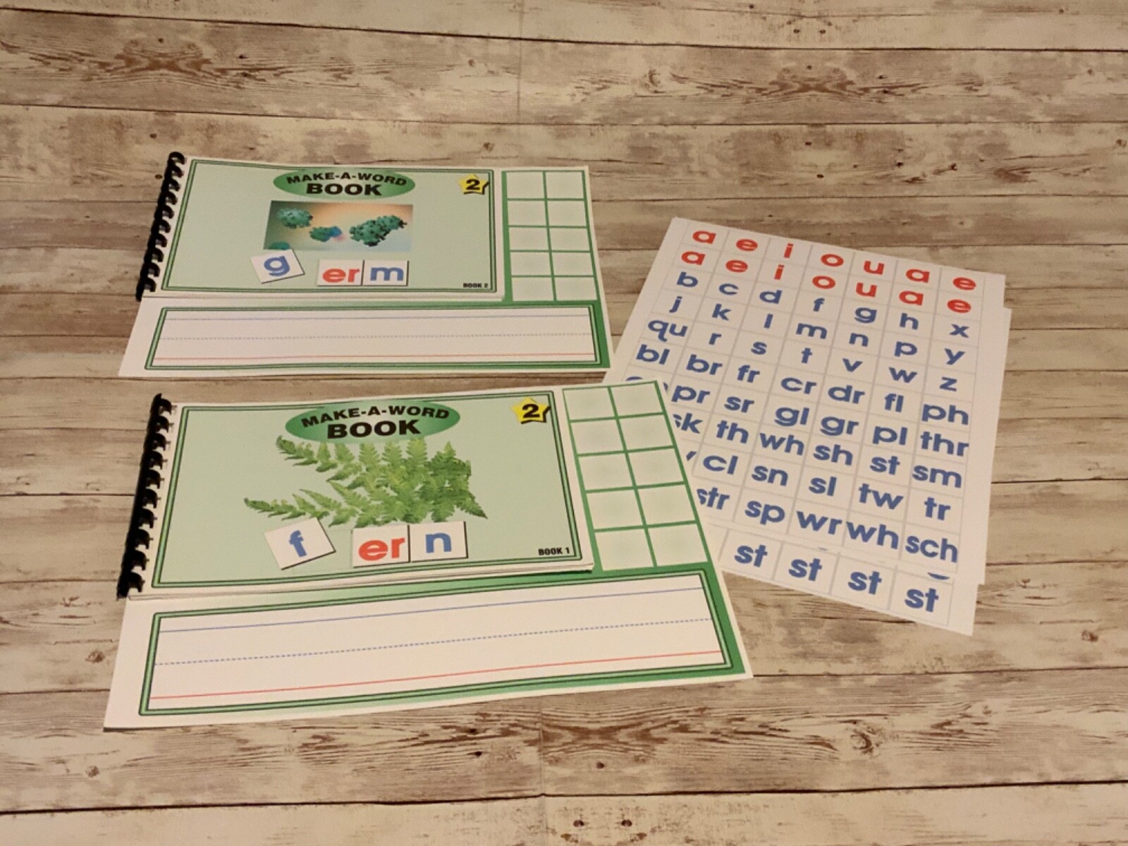 MAKE A WORD – Er words – w/ letter tiles sheets – Interactive Learning Book set