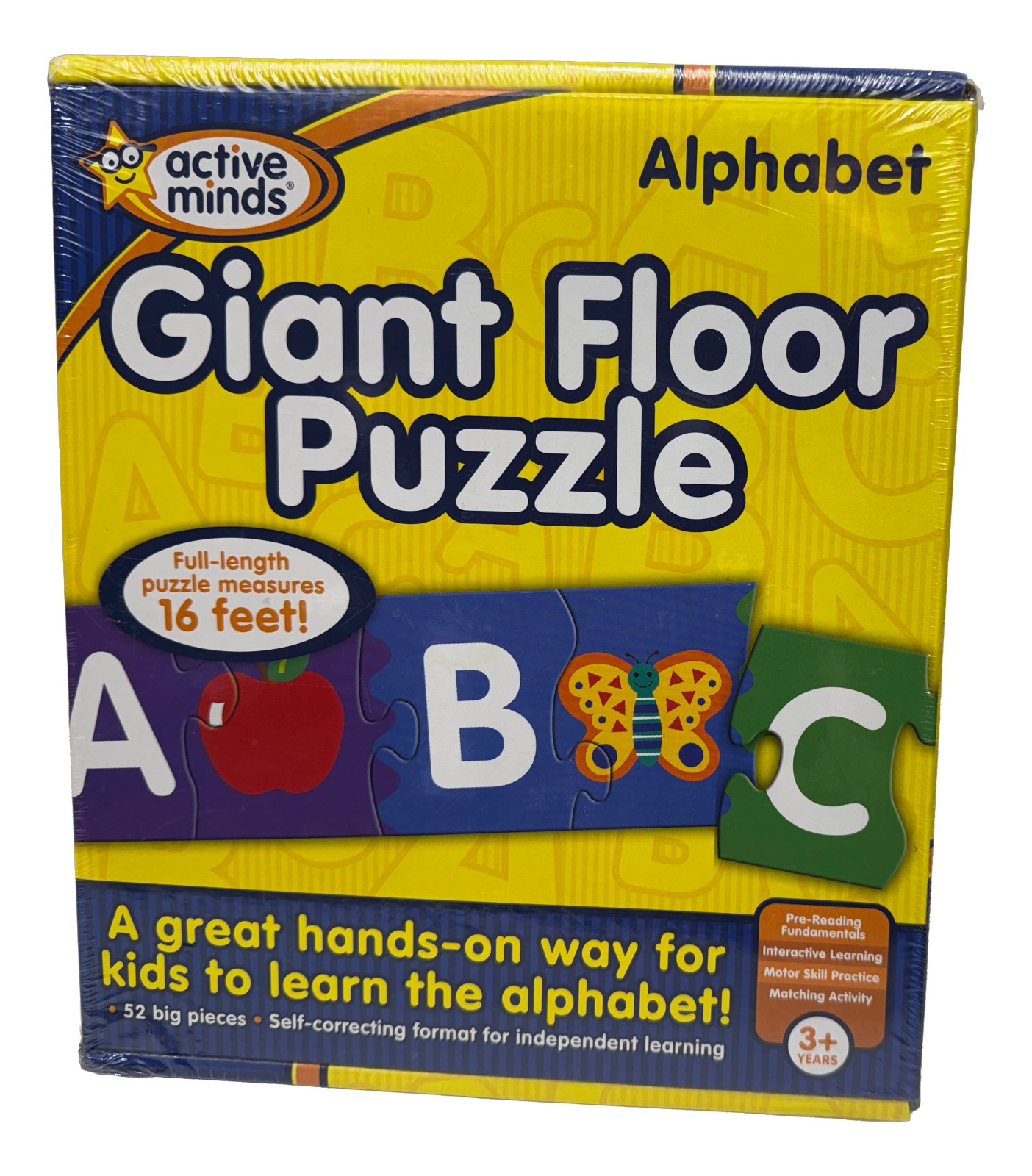 Active Minds Giant Alphabet Floor Puzzle – 52 Extra-Large Pieces | [SEALED]