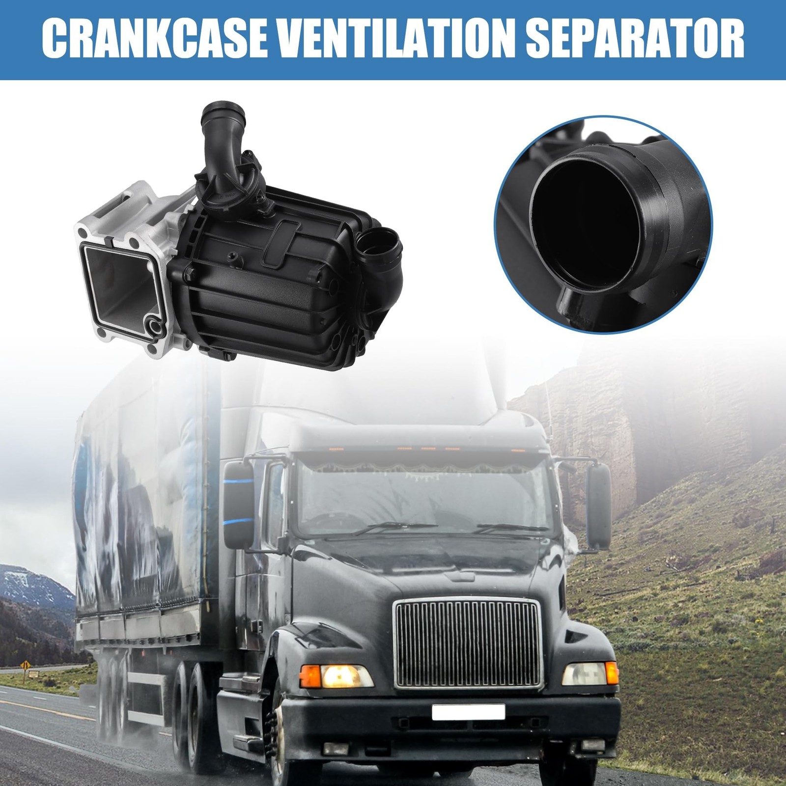 X AUTOHAUX 1 Pcs Truck Crankcase Ventilation Oil Separator with Gasket Replac…