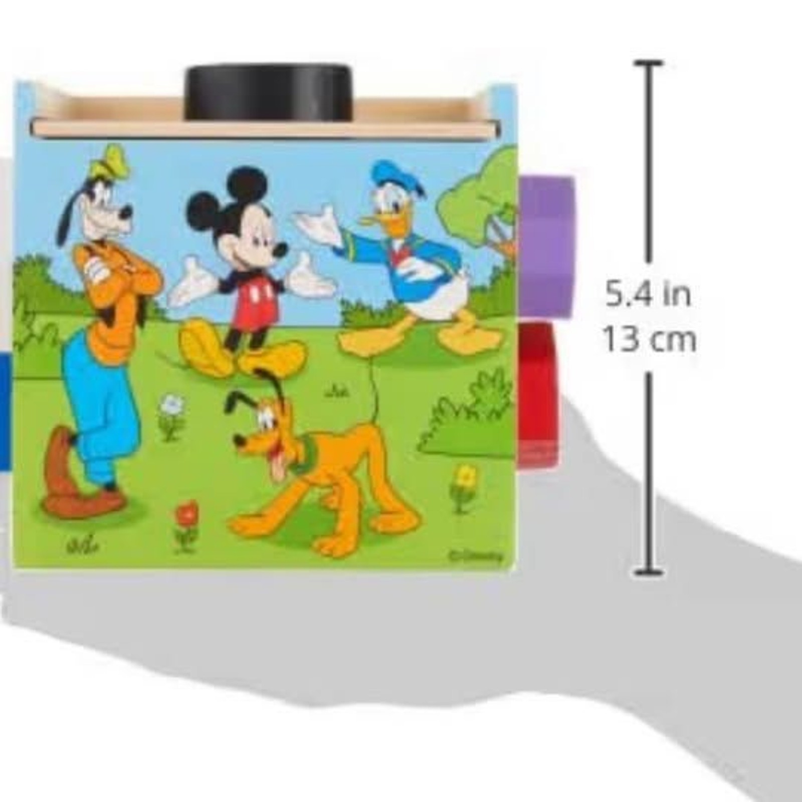 Melissa & Doug Disney Mickey Mouse & Friends Wooden Shape Sorting Cube