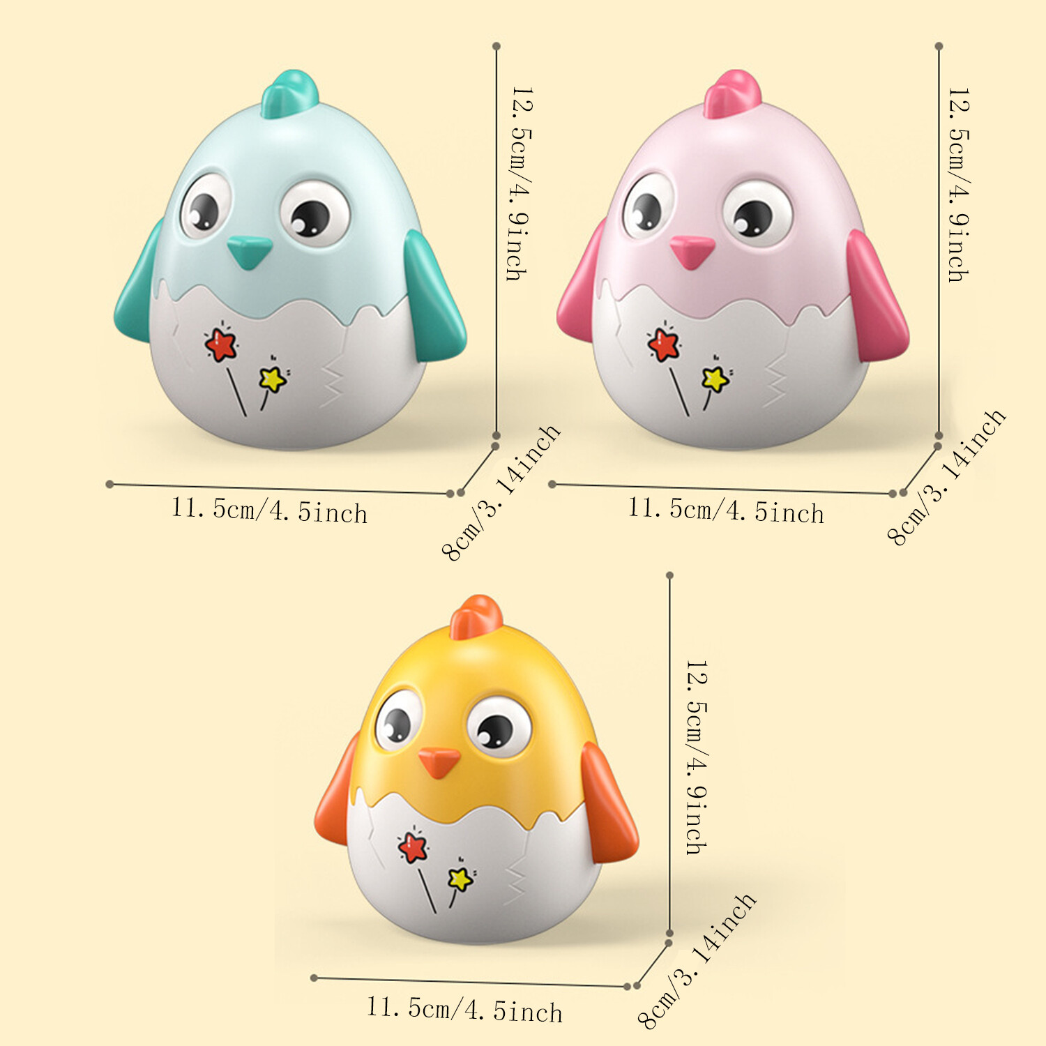 Educational Baby Toy,Chicken Tumbler Bell for Intellectual Development