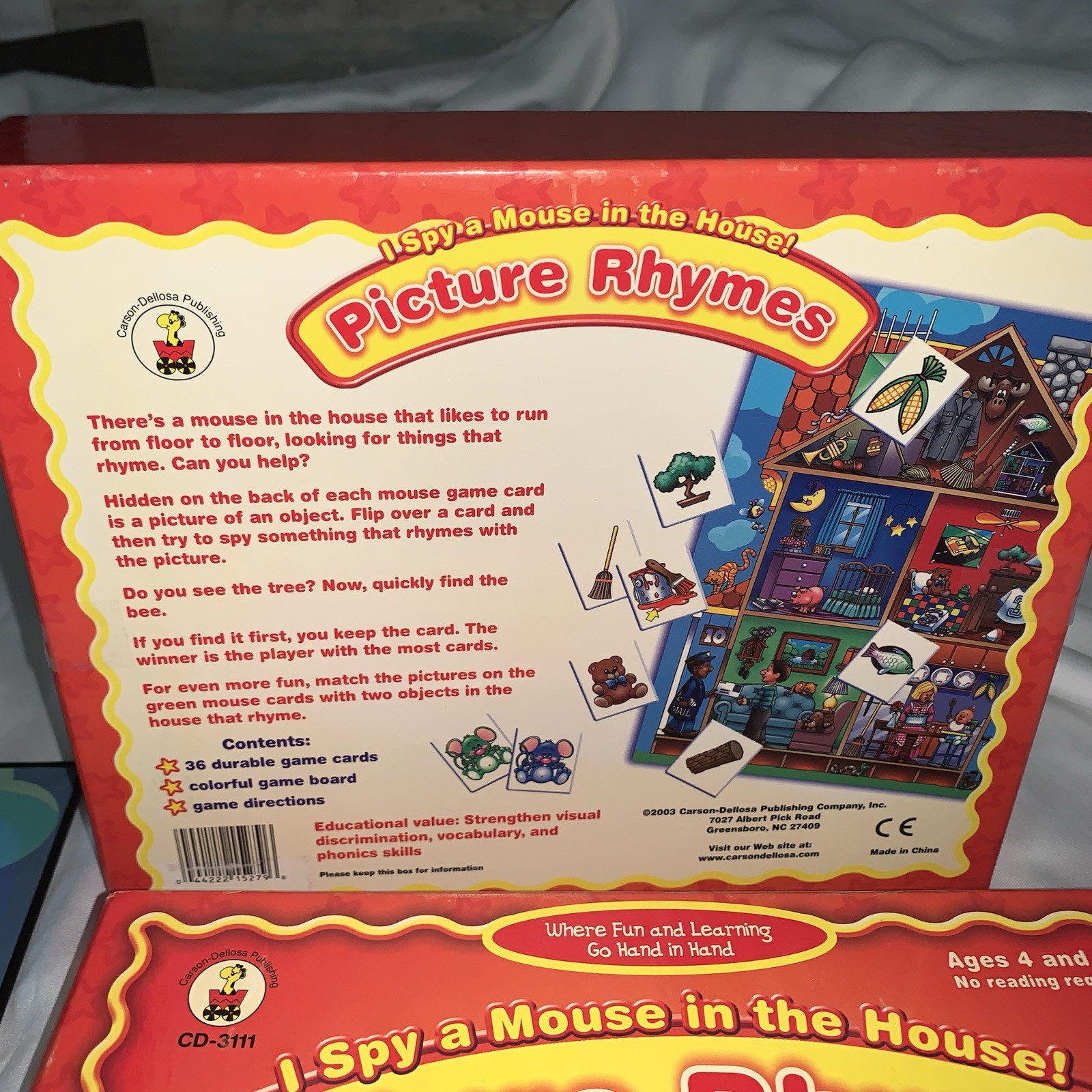 Picture Rhymes I Spy A Mouse in the House Game Excellent Very good condition