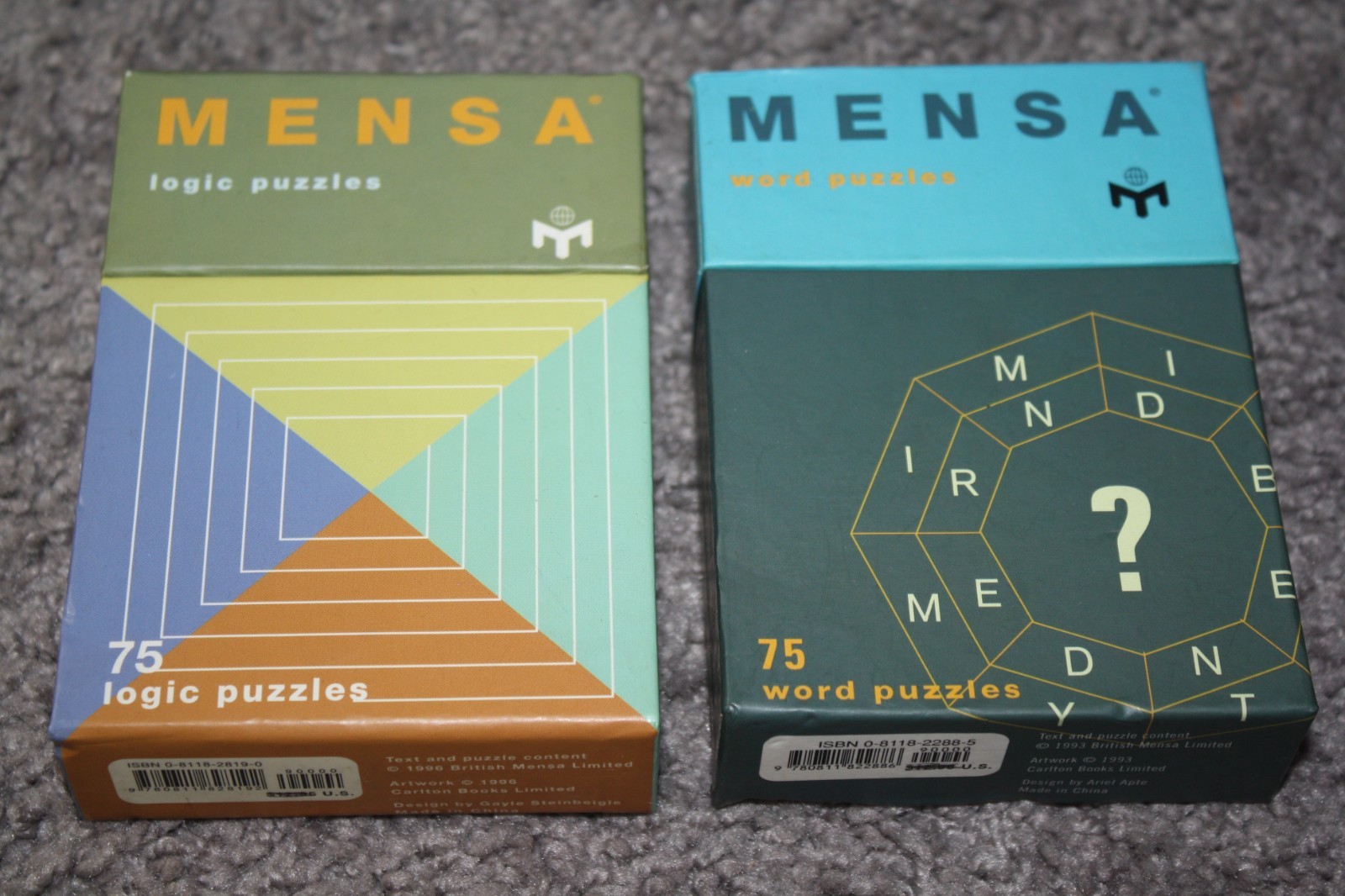 Mensa Logic Puzzles and Mighty Mind Benders Flash Card Games