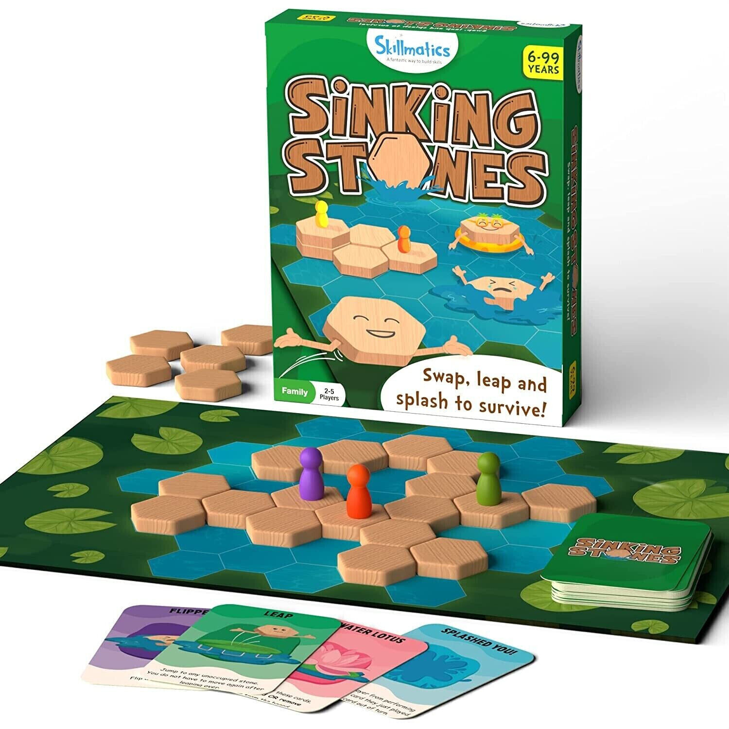 Skillmatics Board Game : Sinking Stones | Gifts for 6 Year Olds and Up | Games