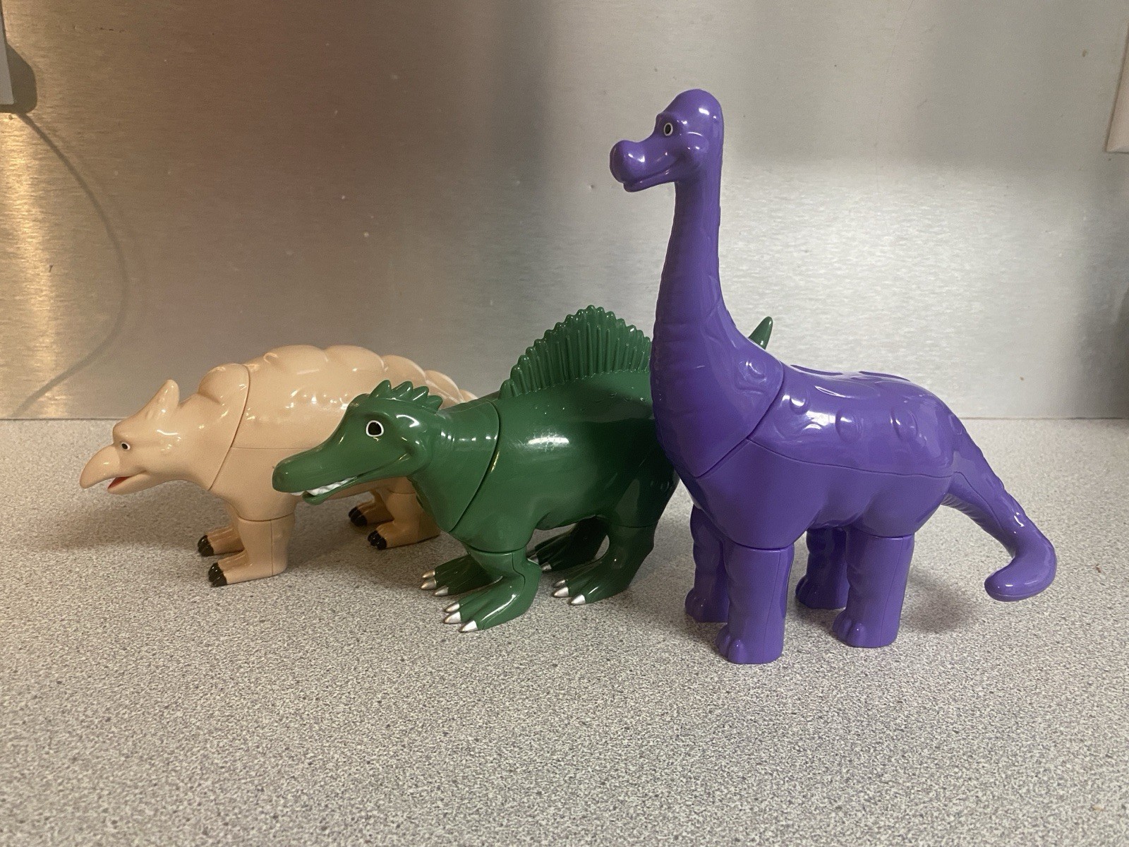 Lot Of 3 GUC Popular Playthings Magnetic Mix & Match Interchangeable Dinosaurs