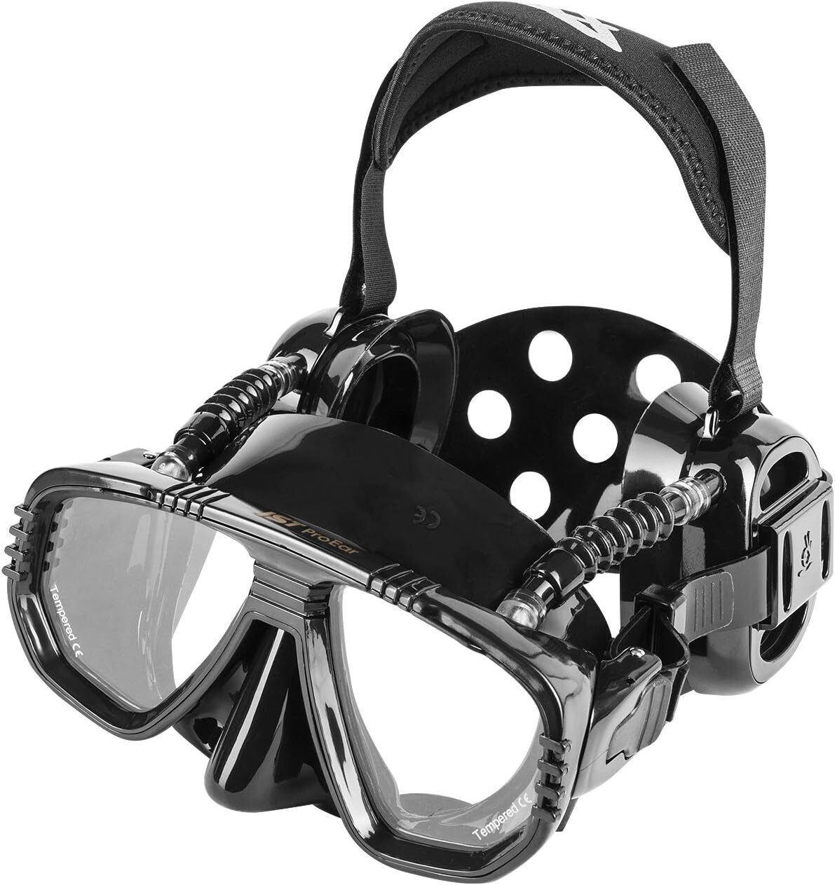 IST ProEar Dive Mask with Ear Covers, Scuba Diving Pressure Equalization Gear,