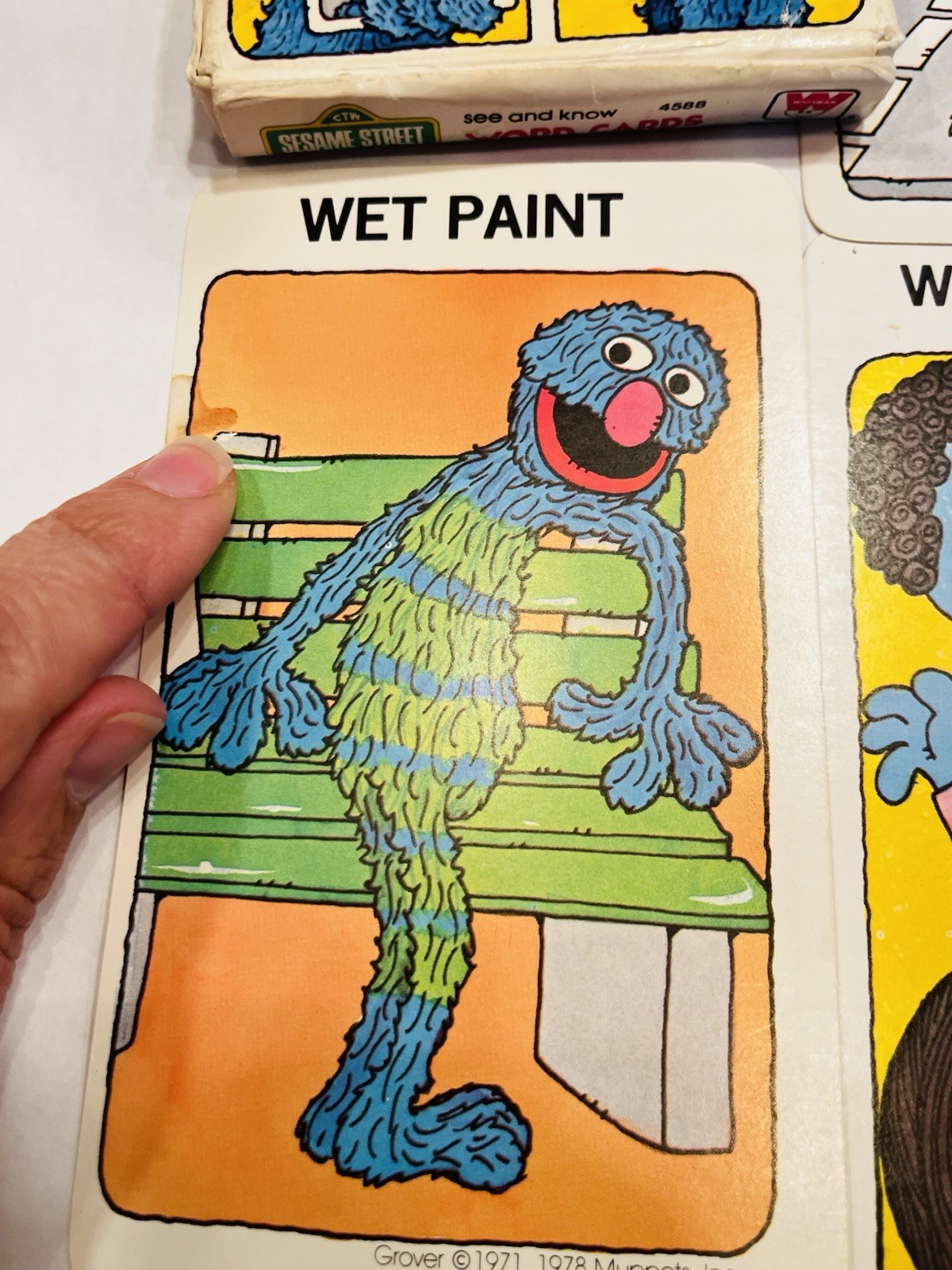 Vintage Sesame Street Word Cards Preschool Learning *MISSING 1 CARD* BIN 53