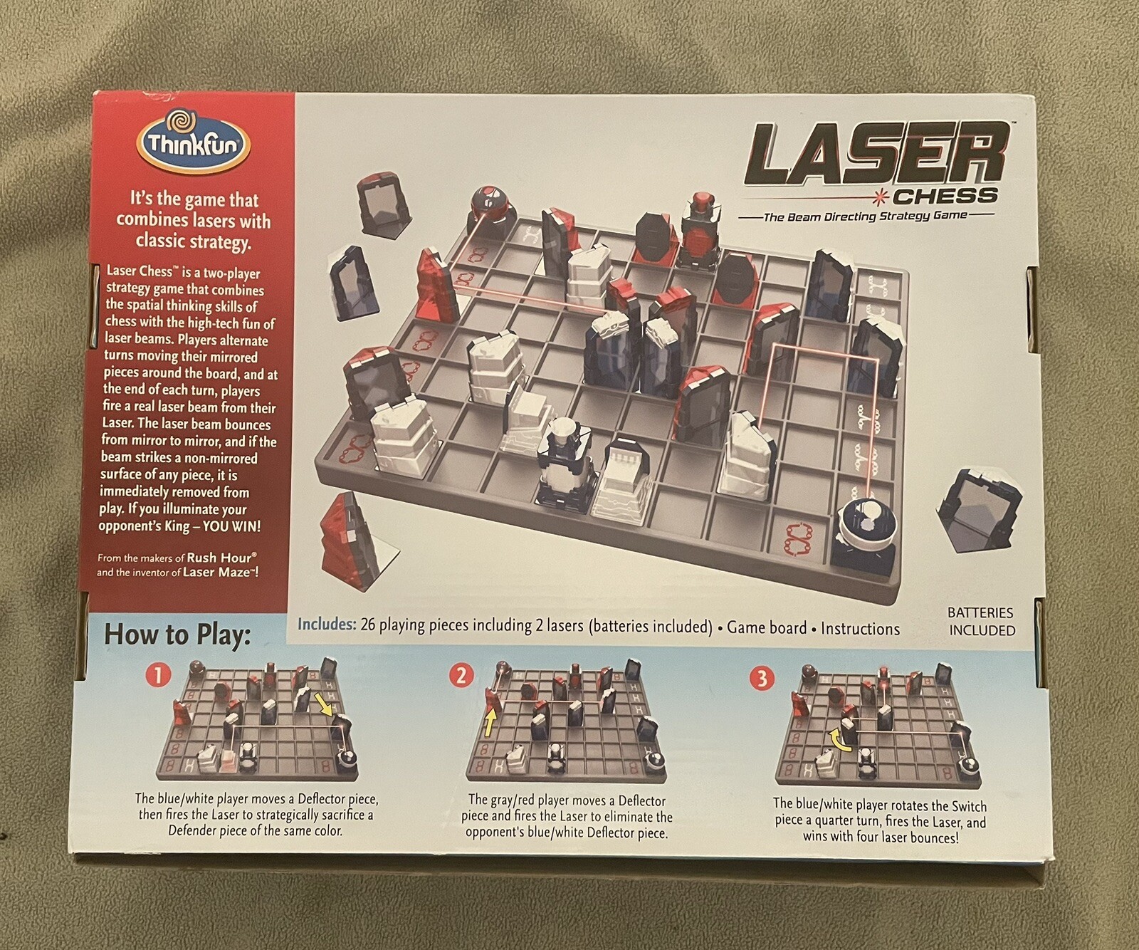 ThinkFun Laser Chess Two Player Strategy Beam Directing Game Toy Complete Tested