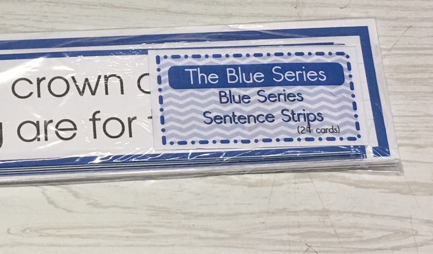 The Blue Series – Matching Sentences Strips (24 strips) Montessori