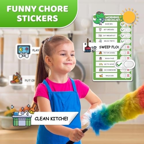 3-in-1 Magnetic Kids Routine Chart – Bedtime, Morning & Weekly Schedule with Sti