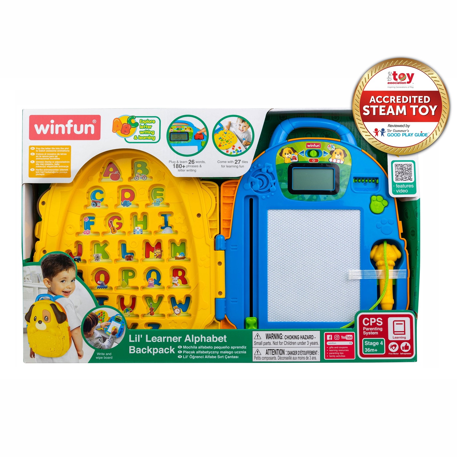 Winfun Lil Learner Plastic Alphabet Backpack – Age Group 3 Years and up