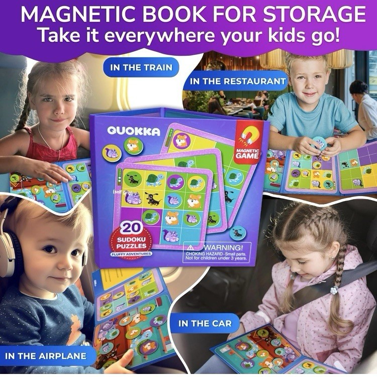 NEW Magnetic Sudoku Puzzles 20 PCs 3 Levels Easy Medium Hard Educational Travel