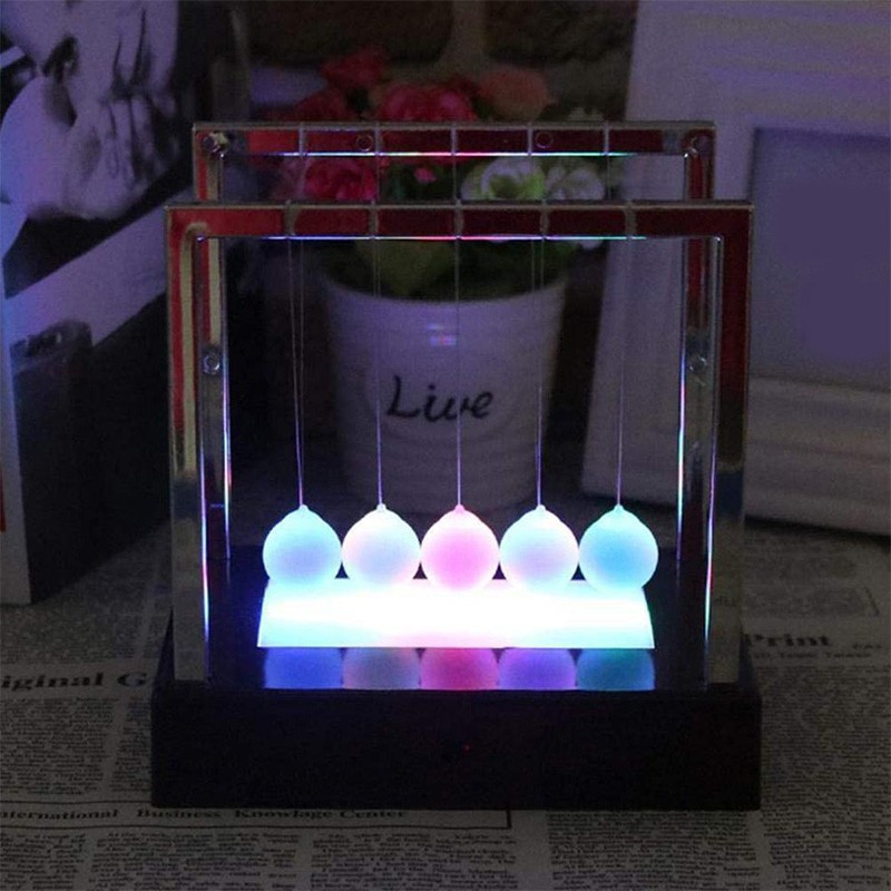 Newtons Swing Ball LED Light Up Science Toys Balance Balls Home & Office Decor