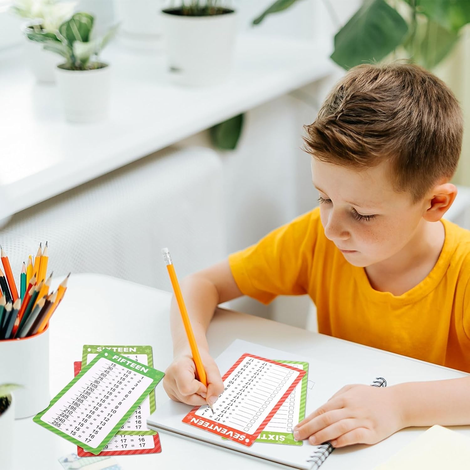 17 Pcs Division Flash Cards for Kids, Fun Math Learning Tool for Grades 1-4
