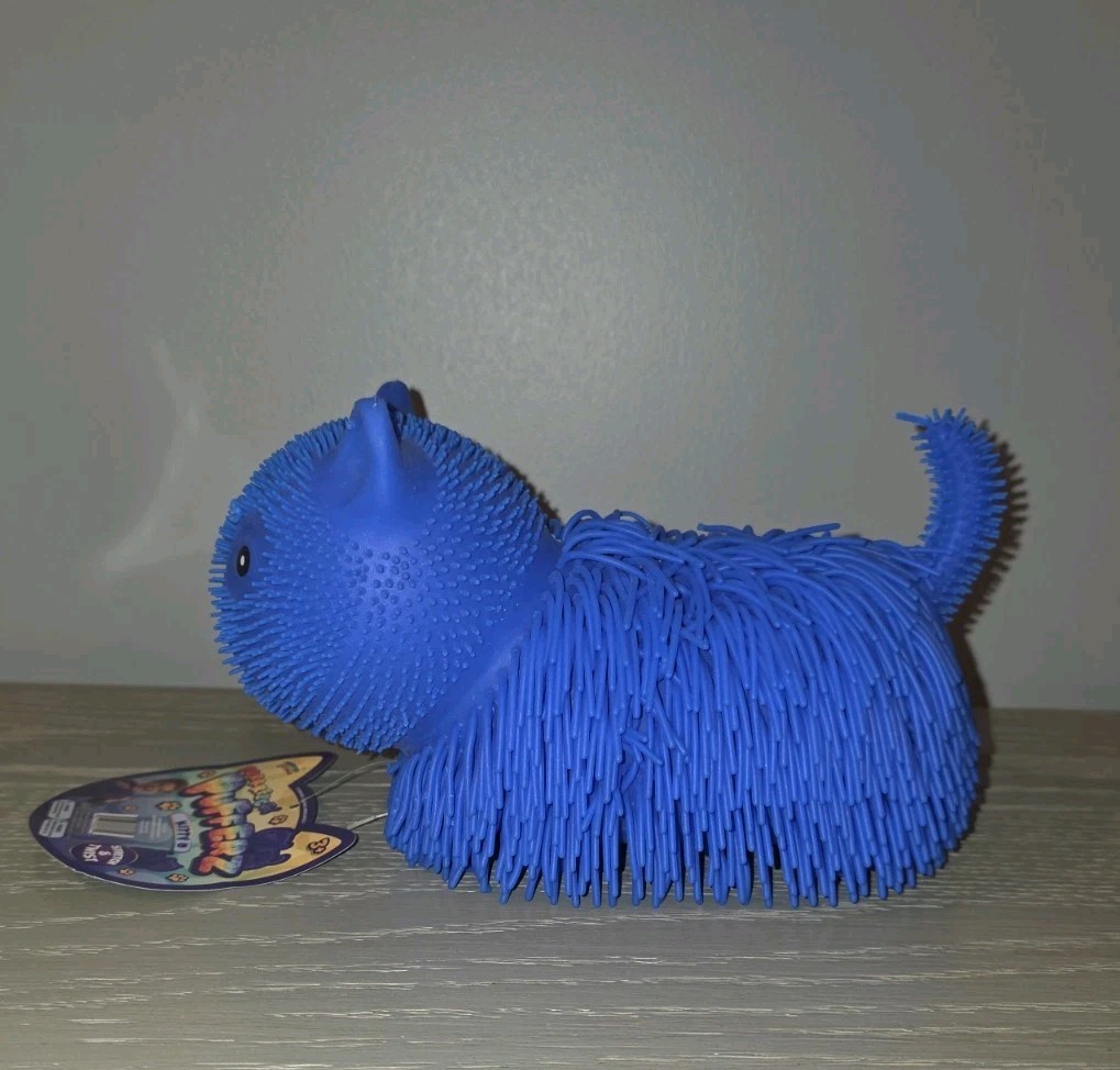 Pufferz Orange Or Blue Kitty Cat 7” Squishy Sensory Fidget Toy Squeeze