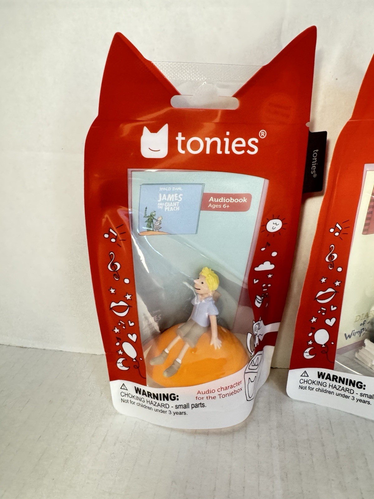 New Tonies Lot Of 2 Characters- James & The Giant Peach and Diary Of A Wimpy Kid