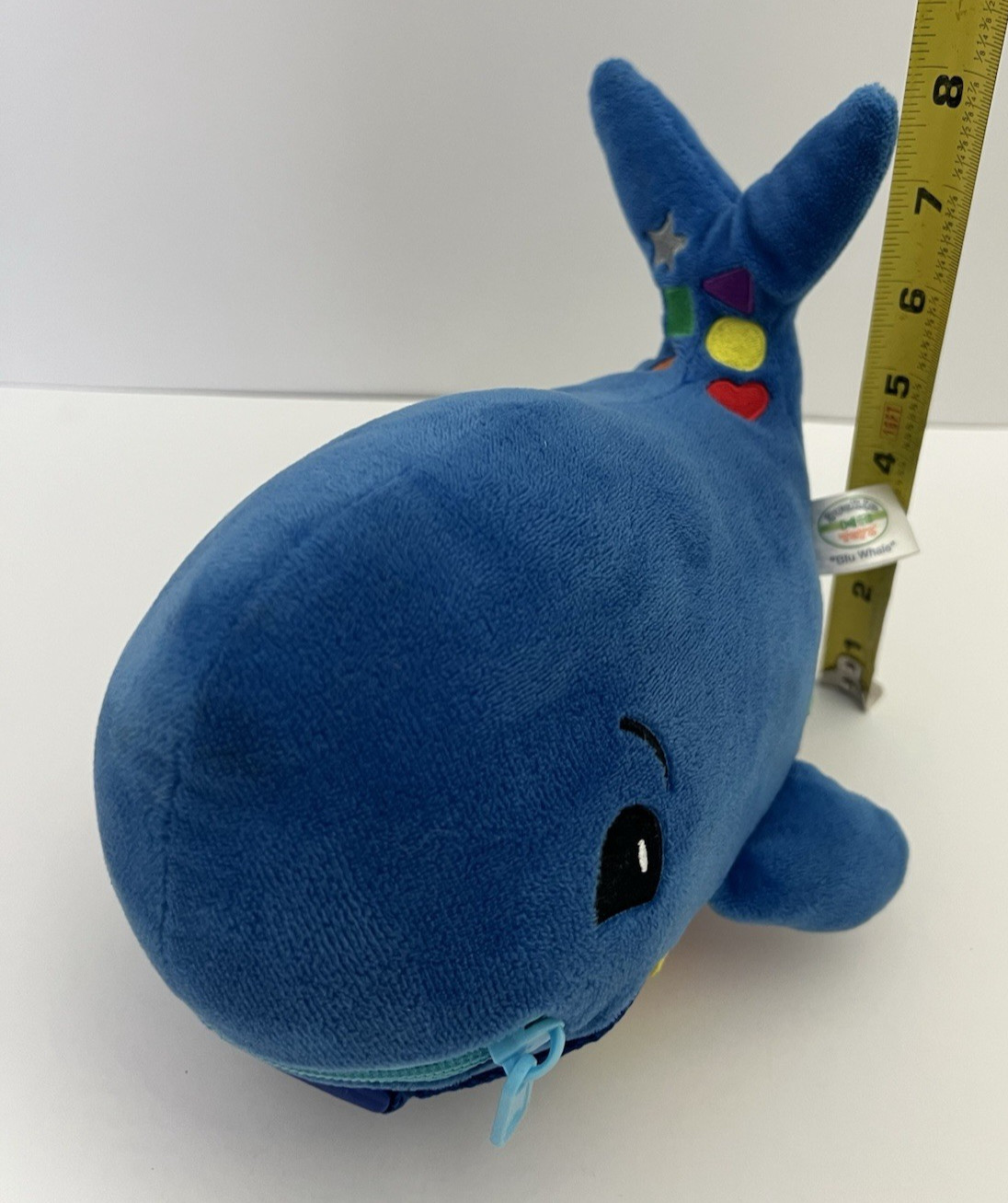 2021 Buckle Toys BLU the WHALE Plush 8” LEARN to BUCKLE Development Stuffed Toy