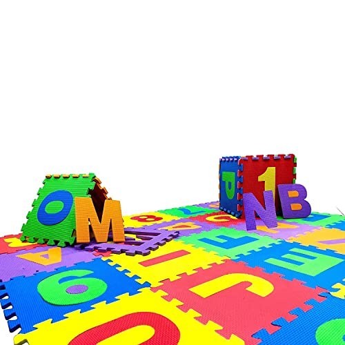 Large Alphabet Play Mat for Baby & Toddler – 60 Interlocking EVA Tiles, 36 SqFt