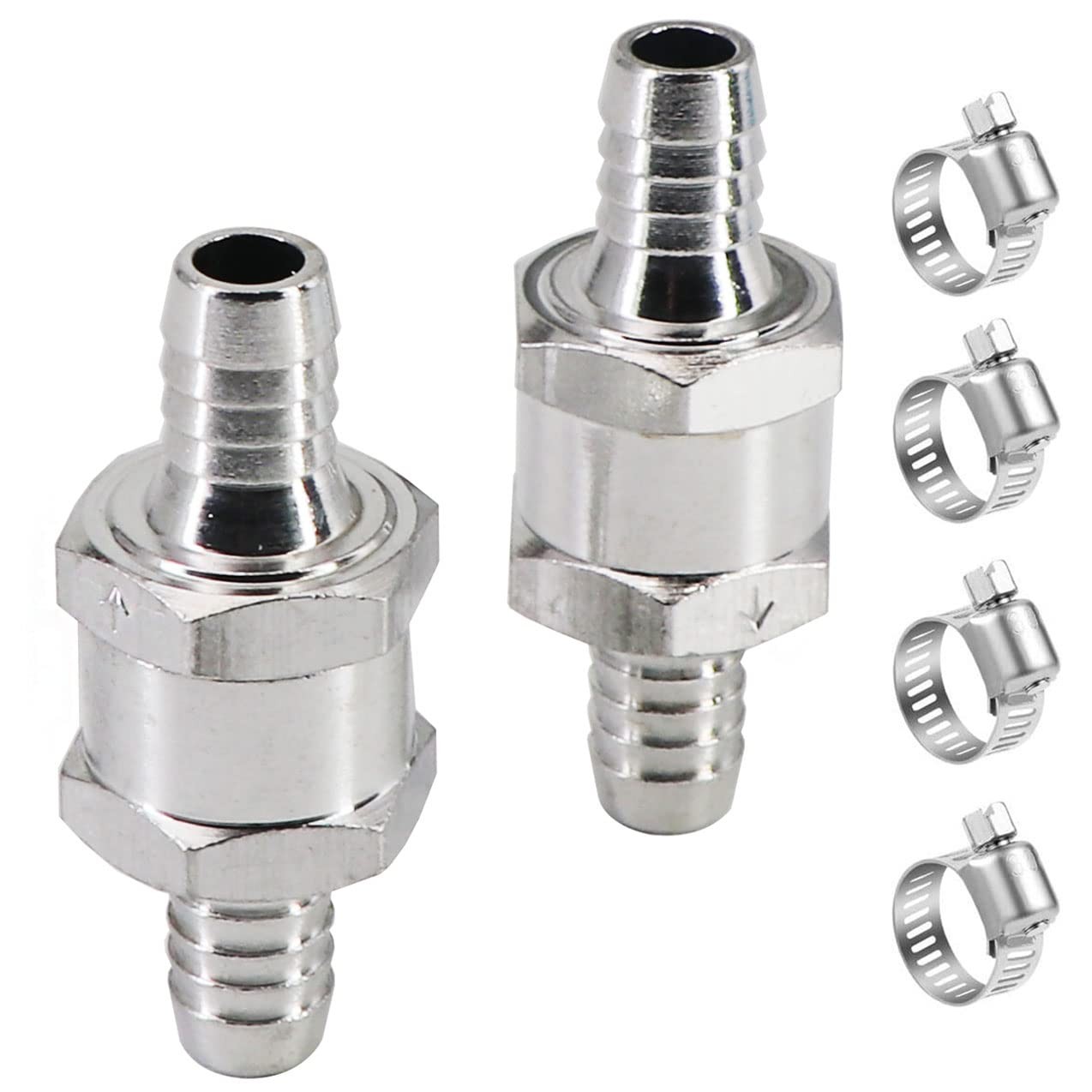 2 Pack 10mm 3/8″ Aluminum Alloy Non-Return One Way Check Valve for Fuel Line …