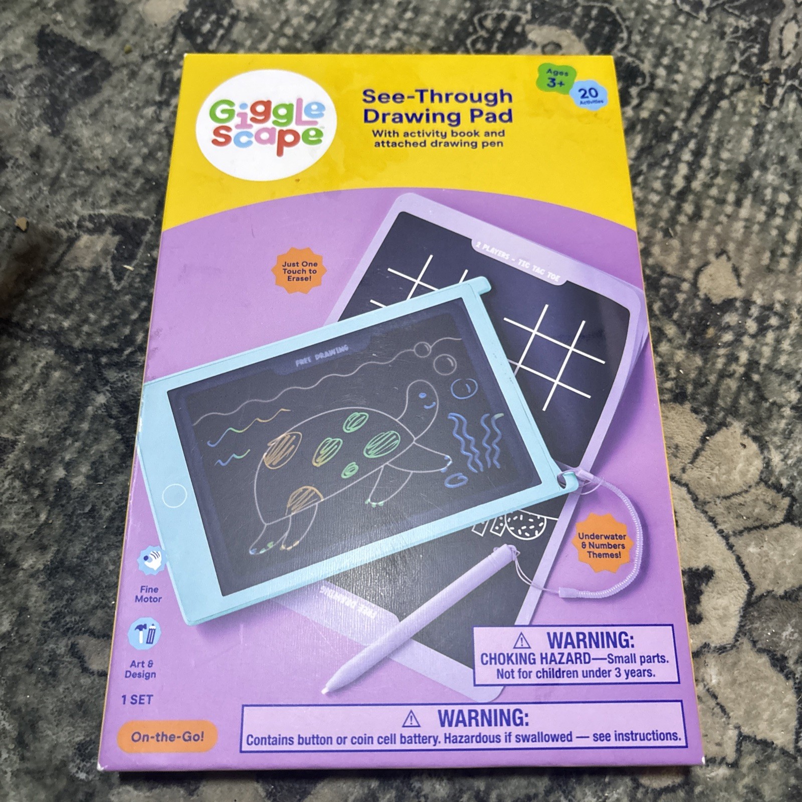 Gigglescape See Through Drawing Pad Activity Book & Attached Drawing Pen Age 3+
