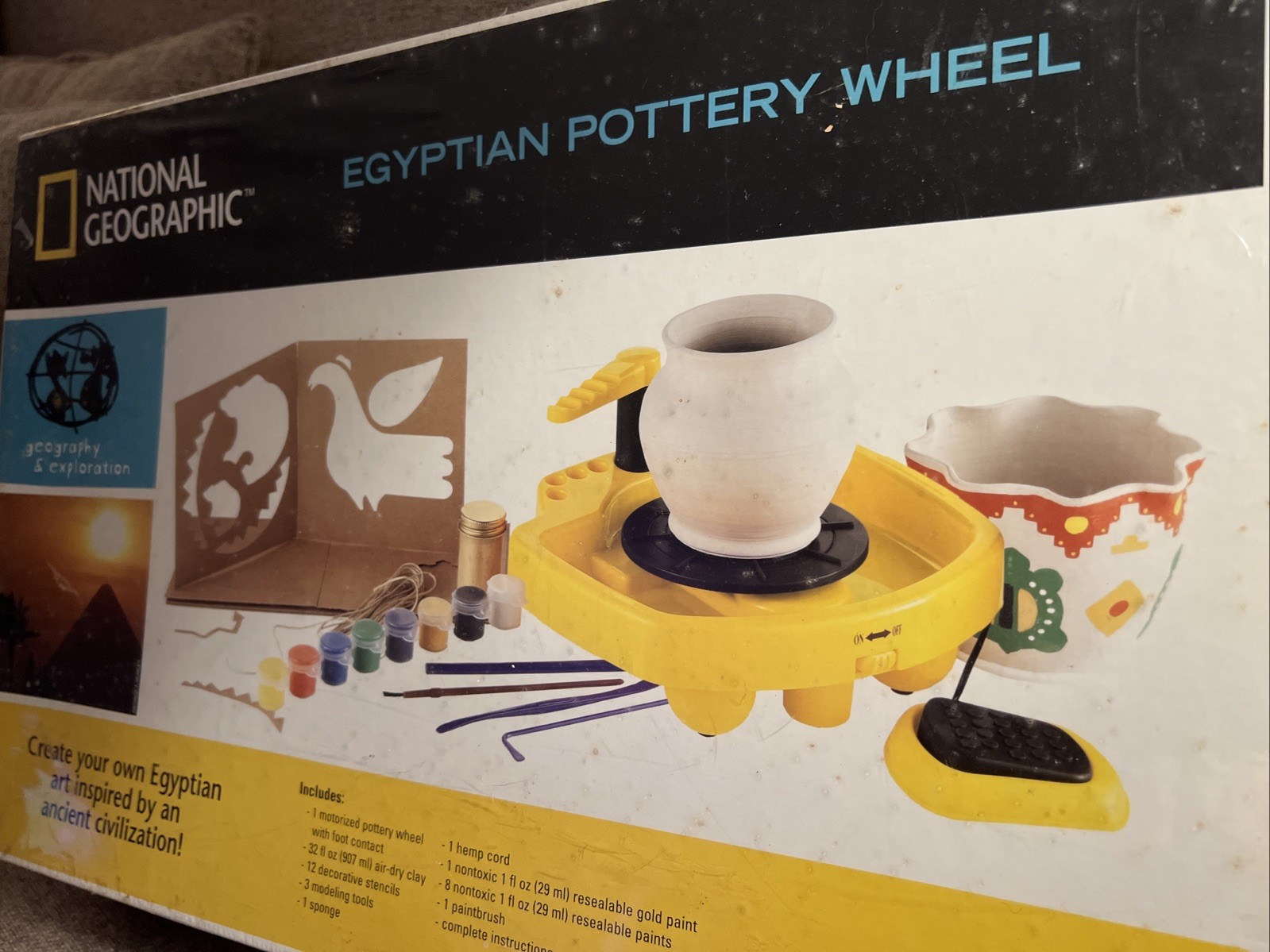 National Geographic Motorized Egyptian Pottery Wheel Art Toy Throw Clay