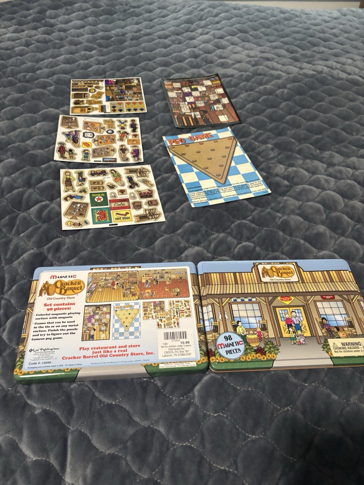 Cracker Barrel Old Country Store, 98 Magnetic Play Set In Tin Container. New*