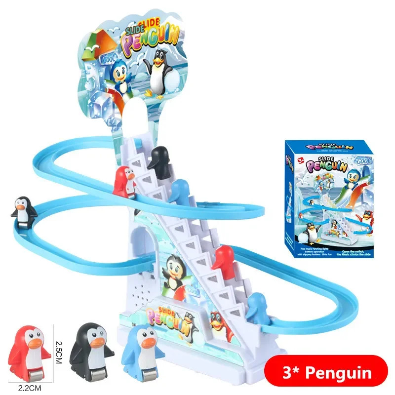 Patos eléctricos pequeños juguetes de escalada DIY patos persecución pista de ju