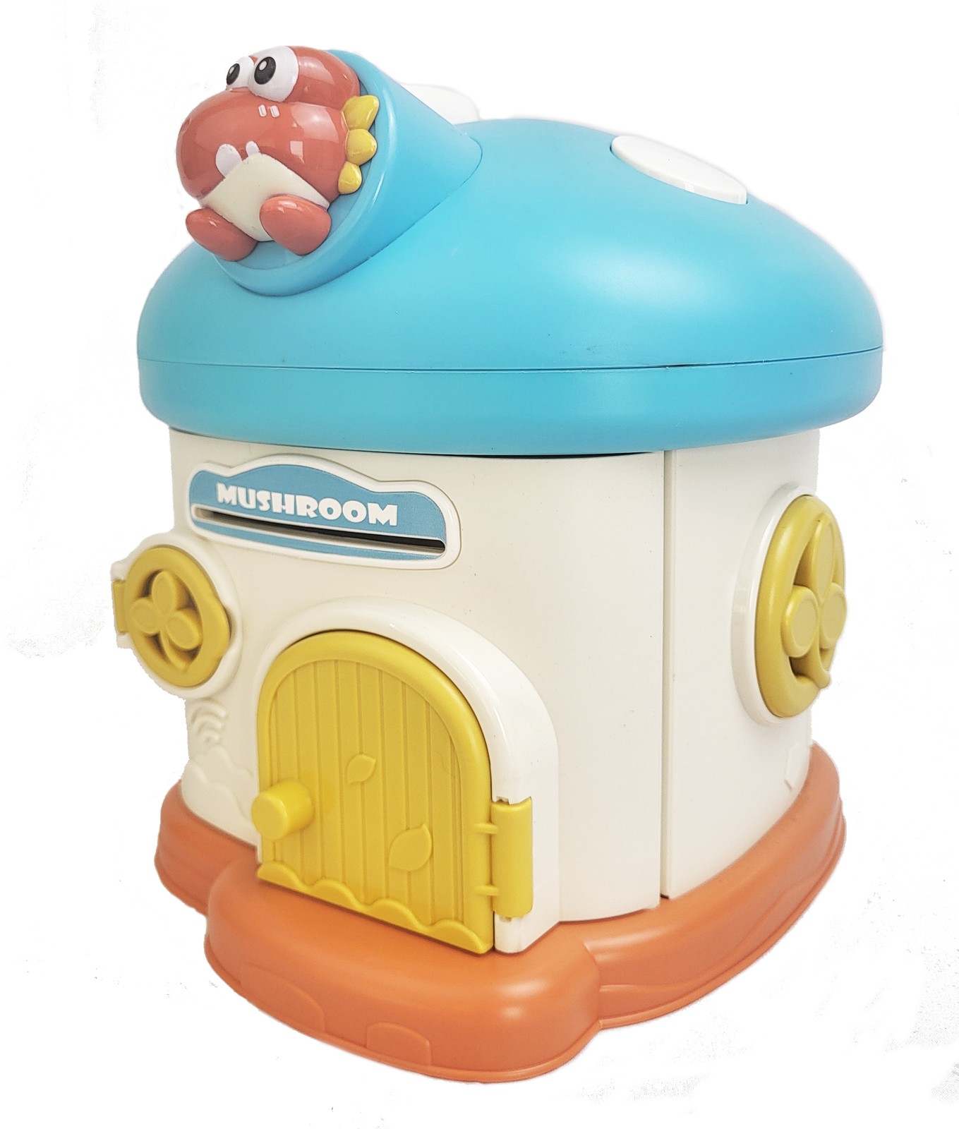 Whimsical Mushroom Piggy Bank Variation Listing with Secure Lock and Keys