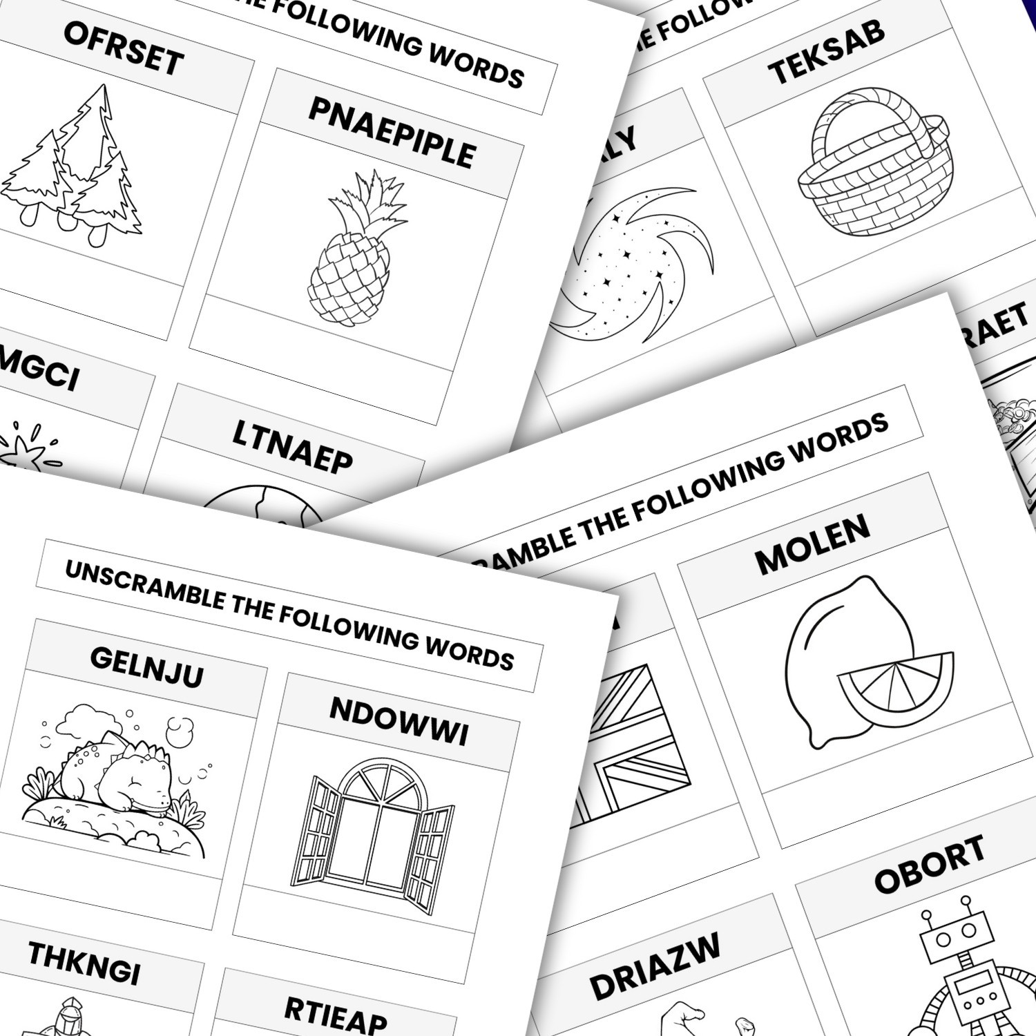 Word Scramble Worksheets for Kids | Fun Printable Unscramble Activity Pages
