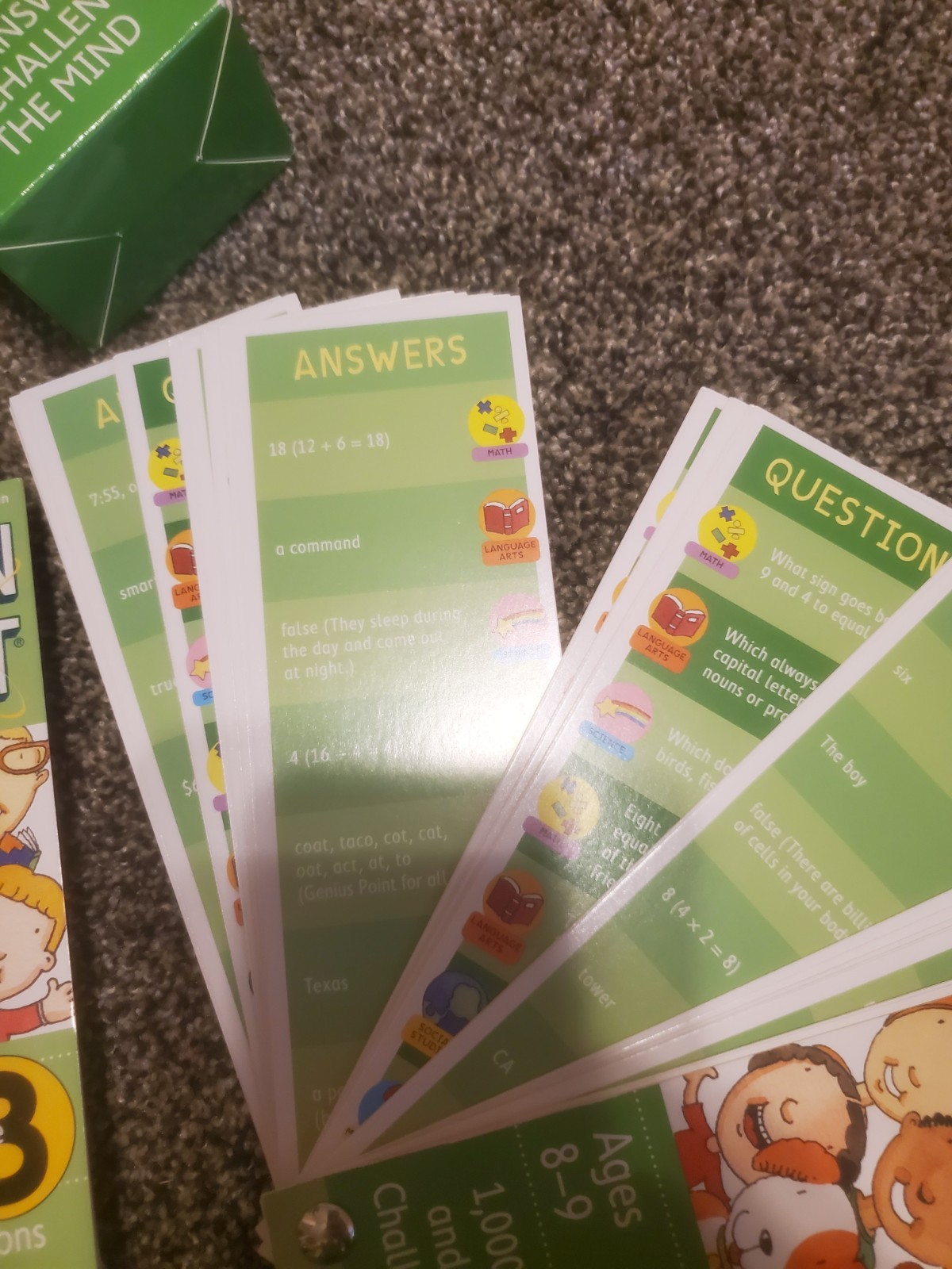 Brain Quest 3rd Grade Q&A Cards Ages 8-9 Learning Educational Travel Game