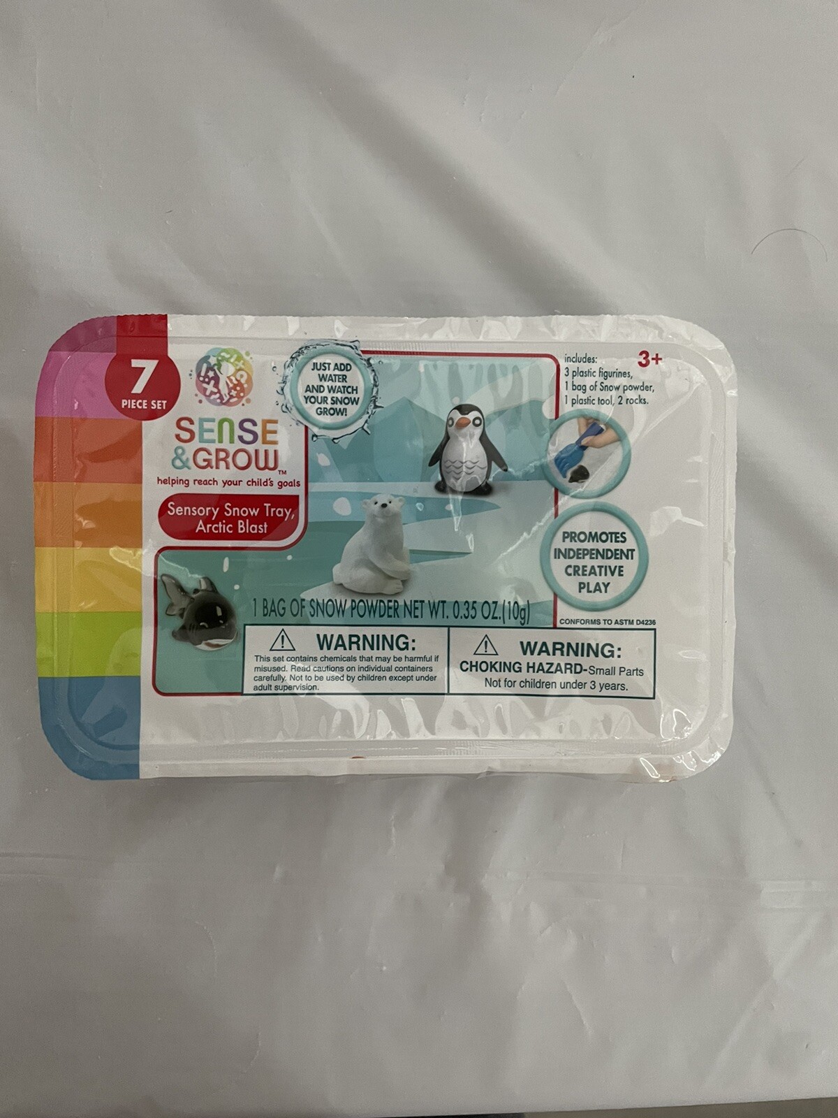 Creative Kids Sense & Grow Series Arctic Blast 7 Piece Playset w/ Snow & Figures