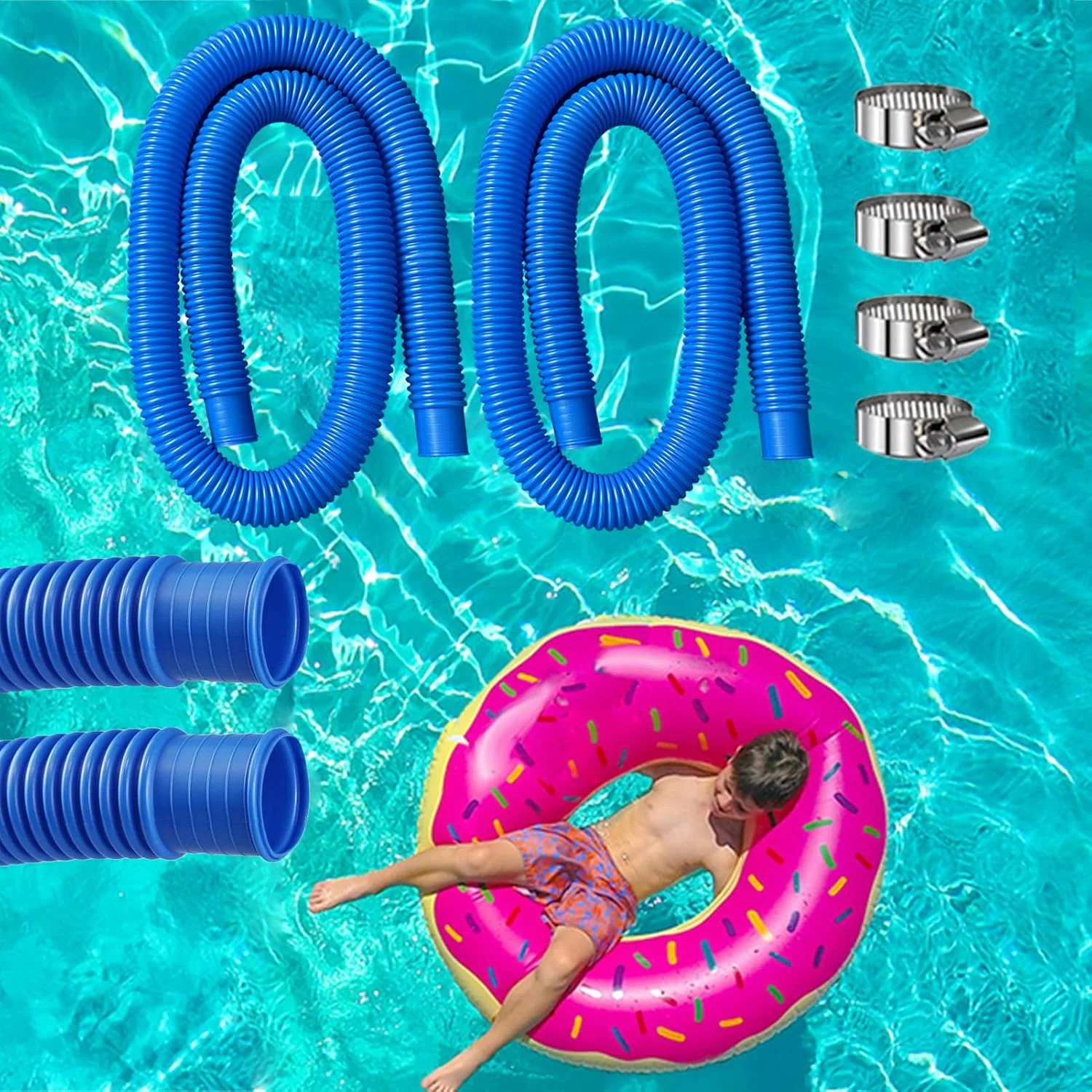 Pool Hoses Pool Pump Replacement Hose, 1.25 x 59 inch Above Ground Pool Hoses Tu