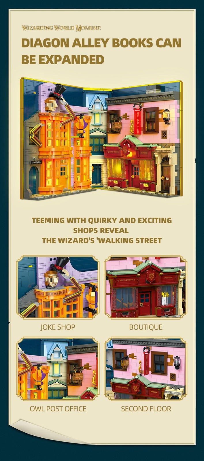 Diagon Alley Book: Weasleys’ Joke Shop / Quidditch Boutique Building Block Set