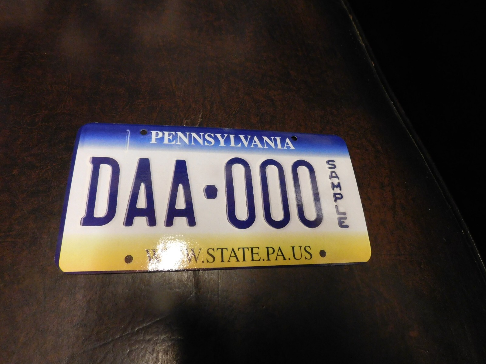 Flash Card Miniature Glossy Paper License Plate 2001 Series Sample Pennsylvania